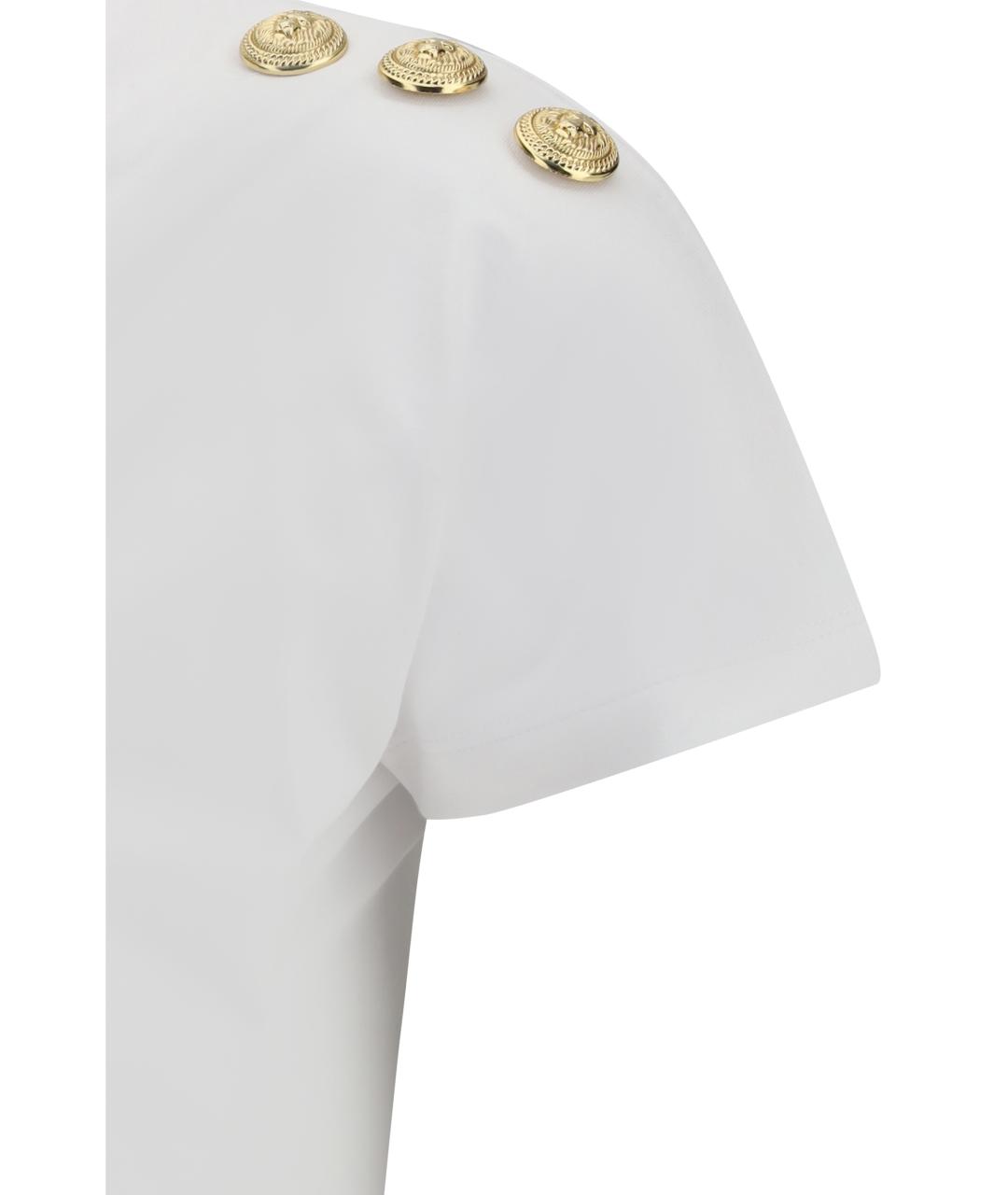 BALMAIN Белая хлопковая футболка, фото 3