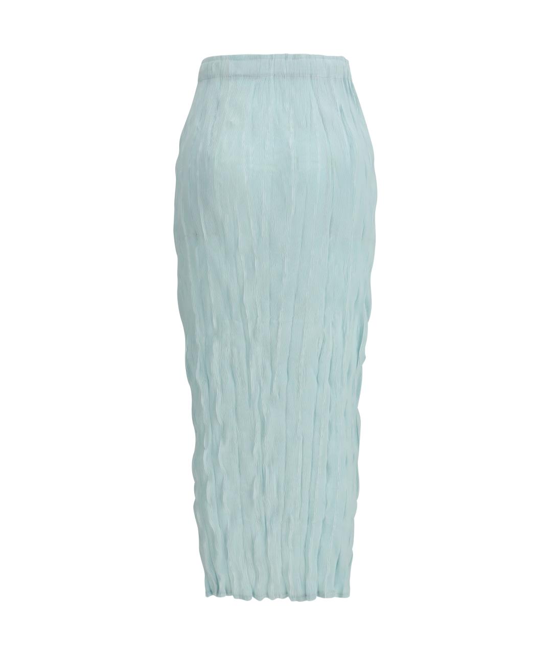 GONGDID DESIGN Голубая полиэстеровая юбка миди, фото 2