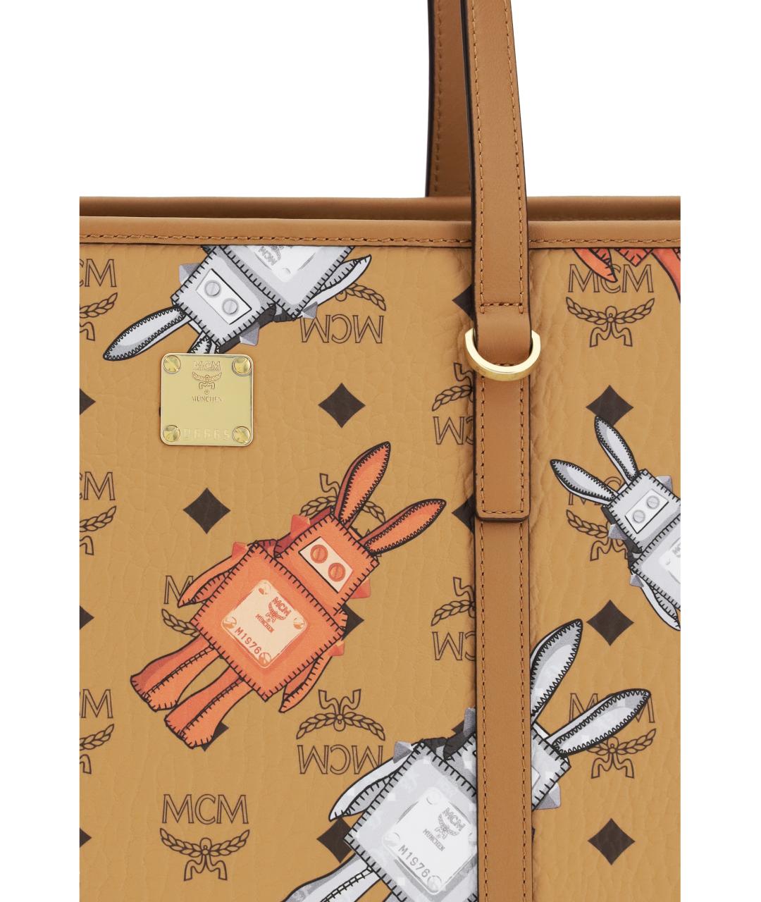 MCM Коричневая кожаная сумка тоут, фото 4