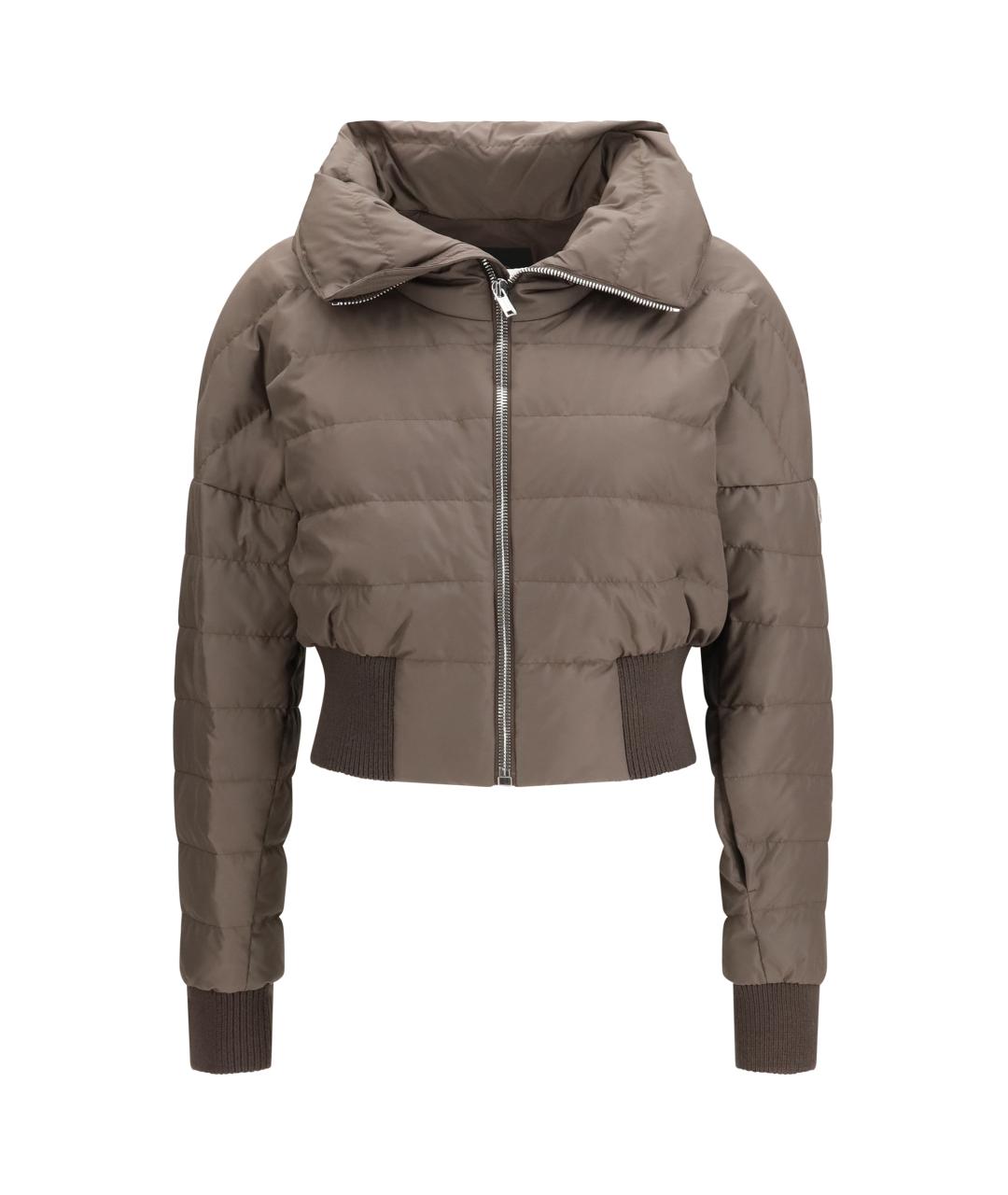 MONCLER Серый полиэстеровый пуховик, фото 1