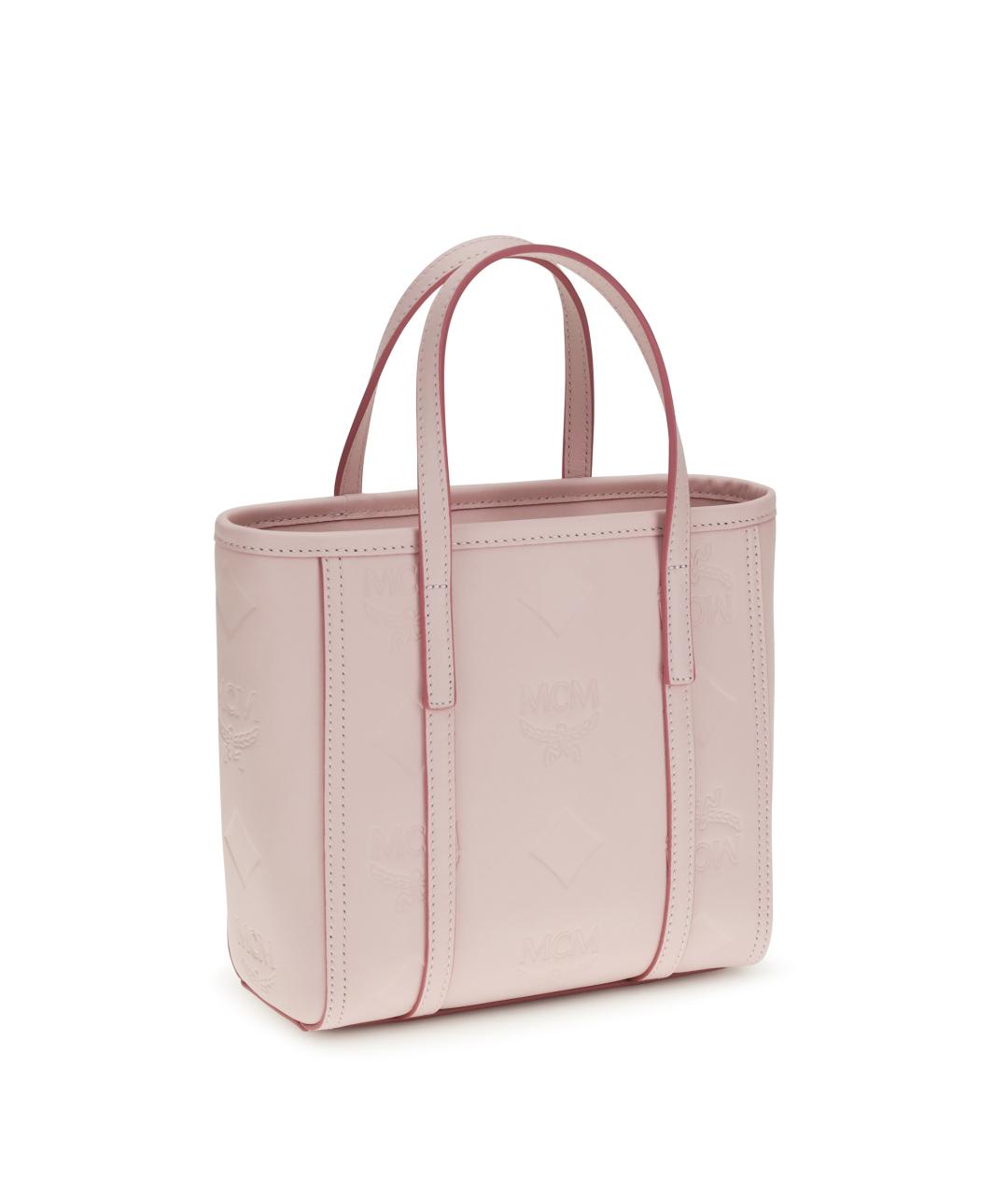 MCM Розовая кожаная сумка тоут, фото 3