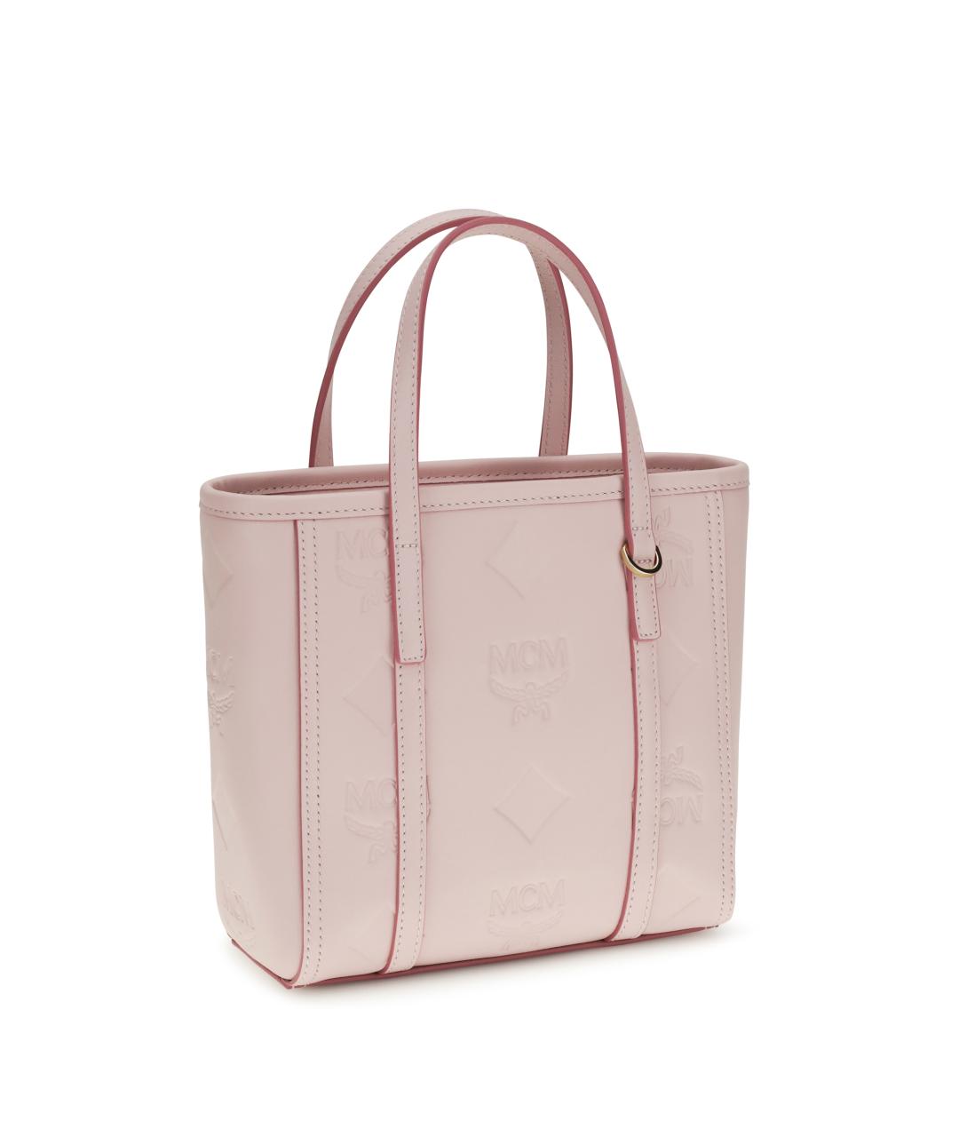 MCM Розовая кожаная сумка тоут, фото 2