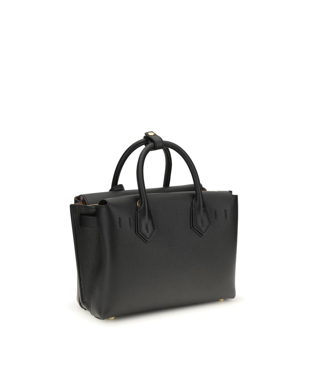 MCM Черная кожаная сумка с короткими ручками, фото 3