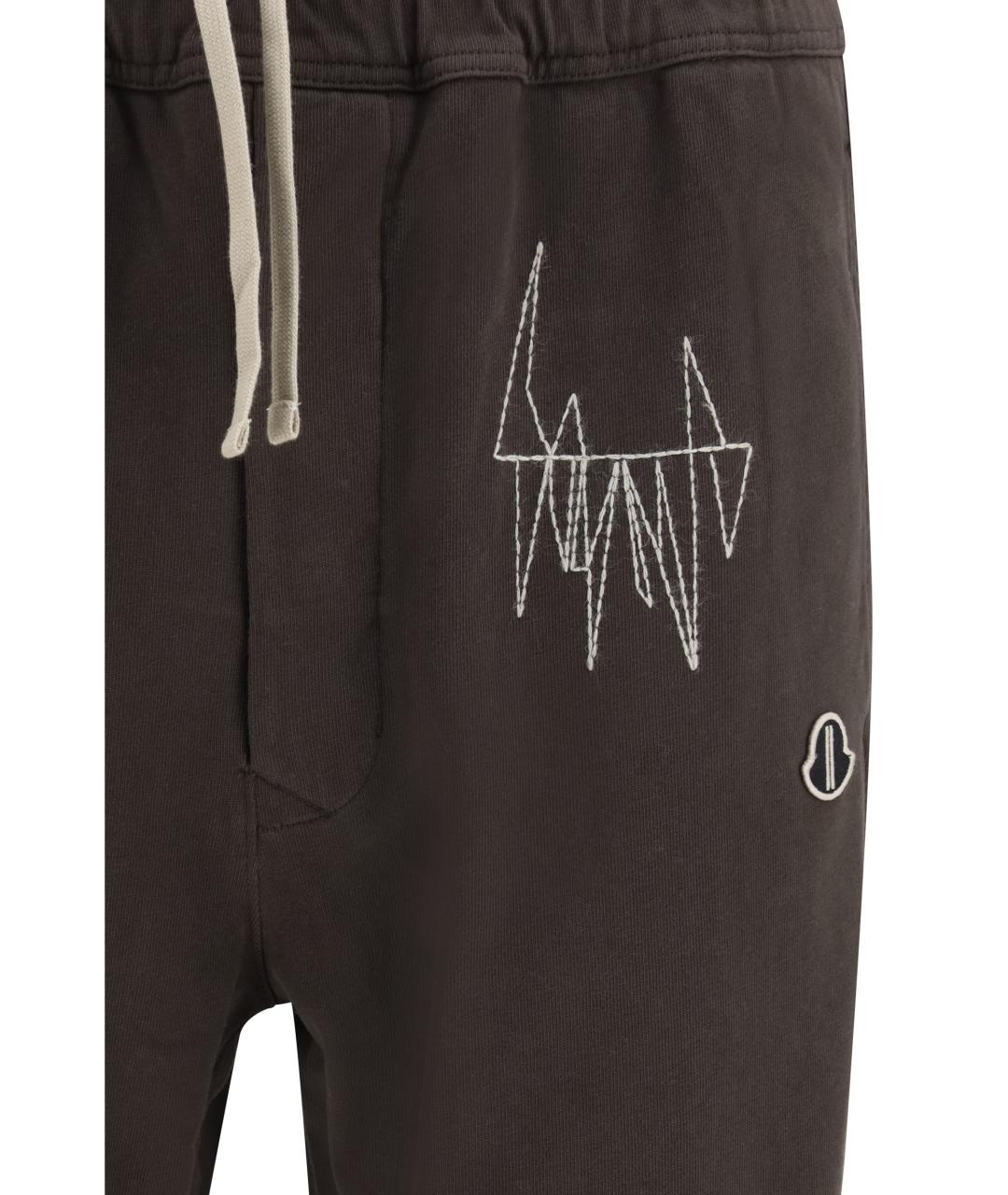 MONCLER Серые хлопковые повседневные брюки, фото 3