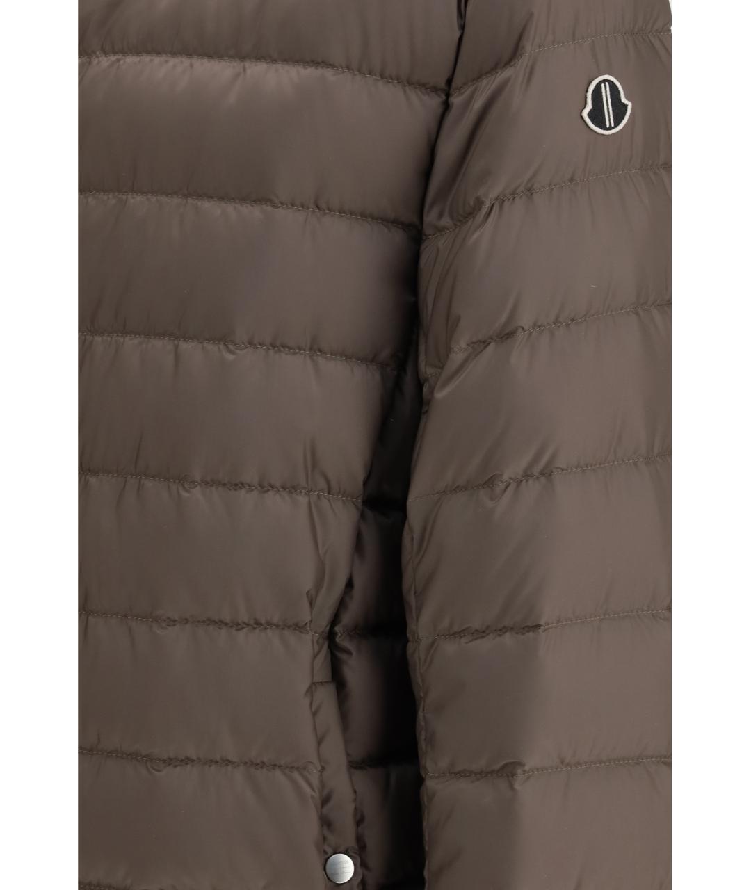 MONCLER Коричневый полиэстеровый пуховик, фото 3
