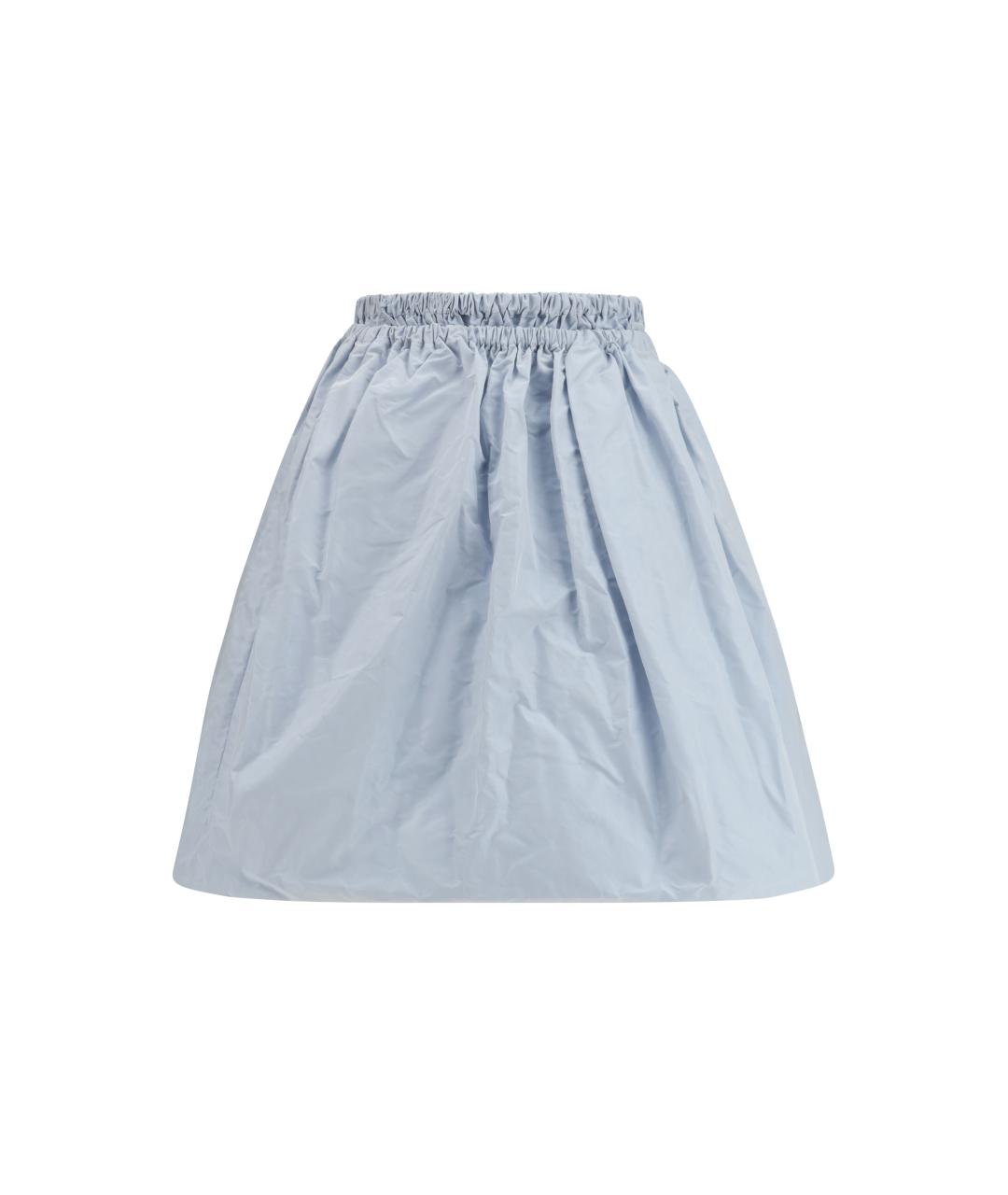 PRADA Голубая шелковая юбка миди, фото 1