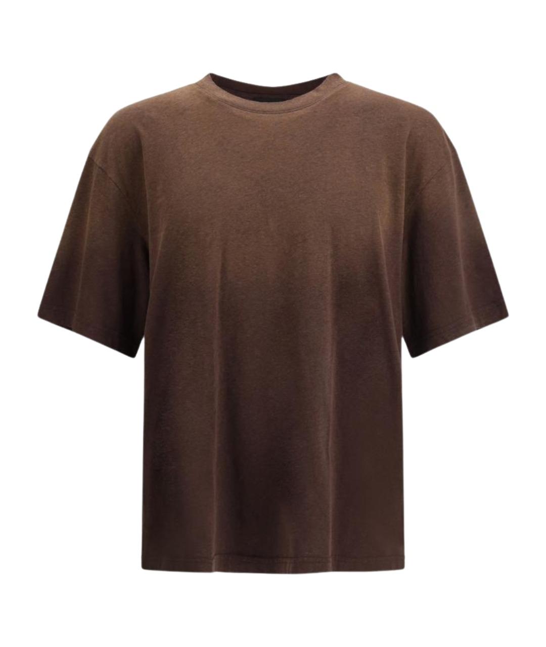 AXEL ARIGATO Коричневая хлопковая футболка, фото 1