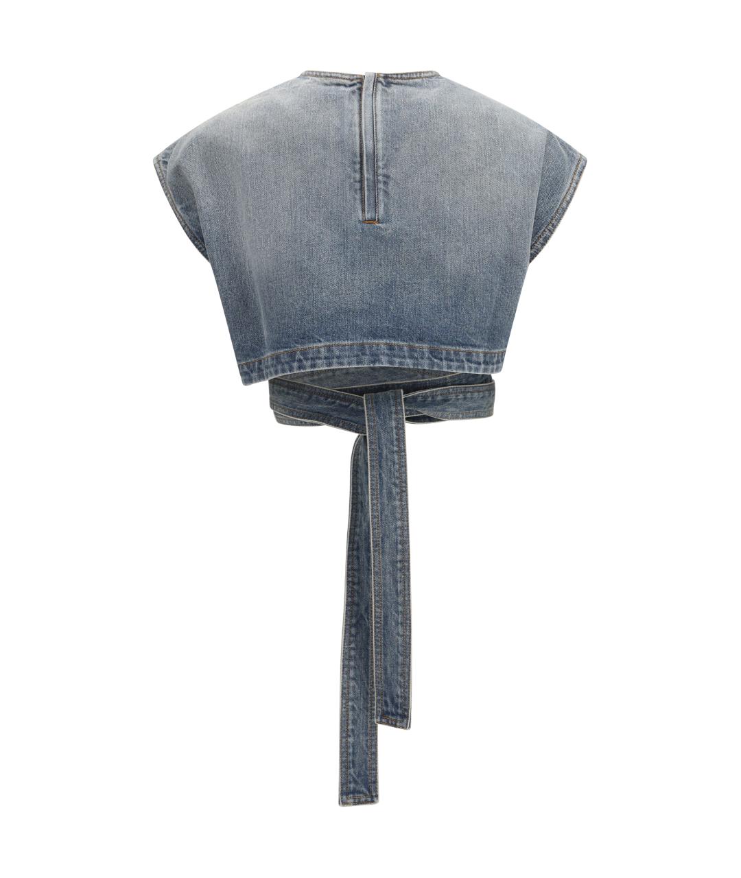 ALAIA Синяя хлопковая футболка, фото 2