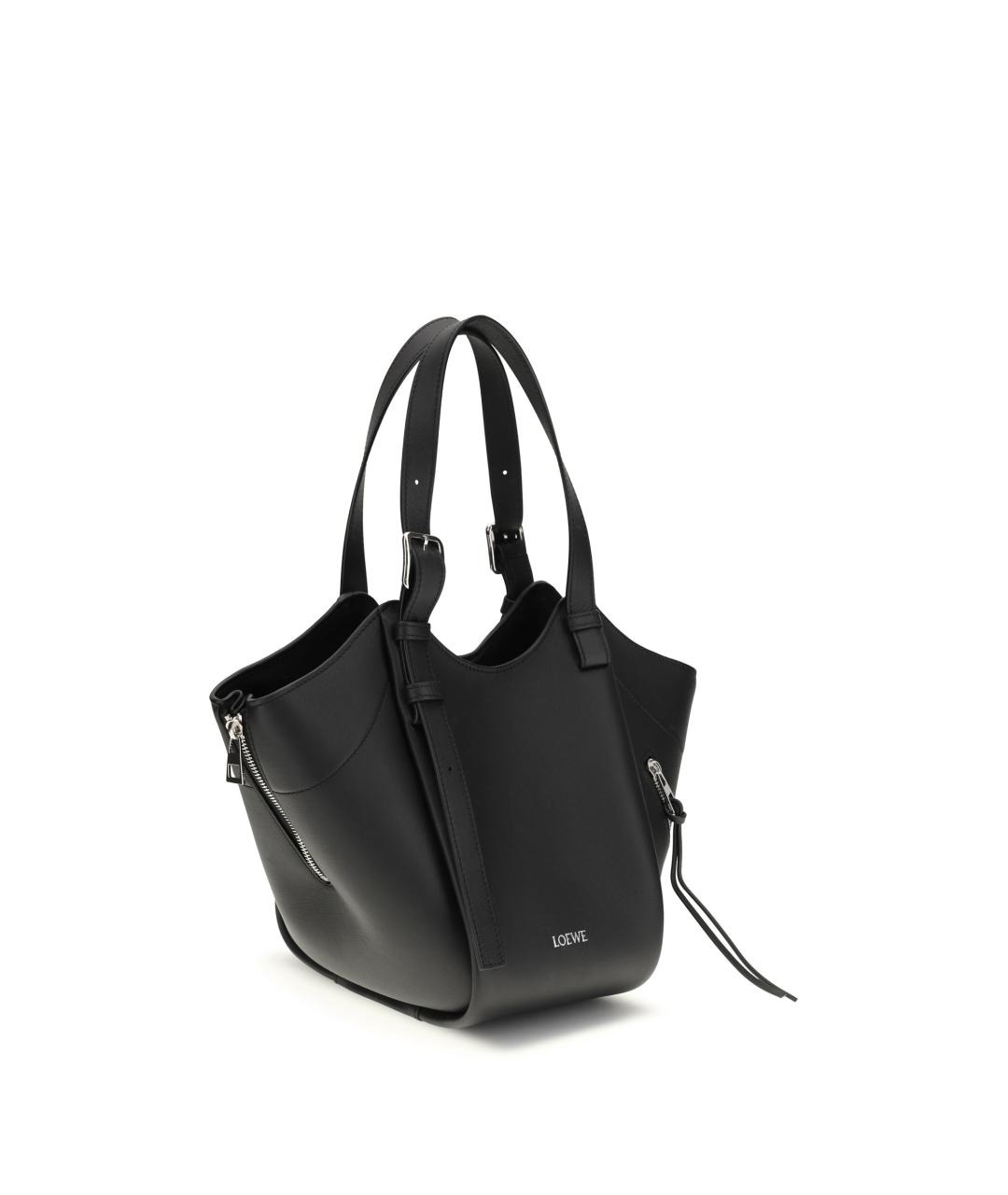 LOEWE Черная кожаная сумка тоут, фото 2