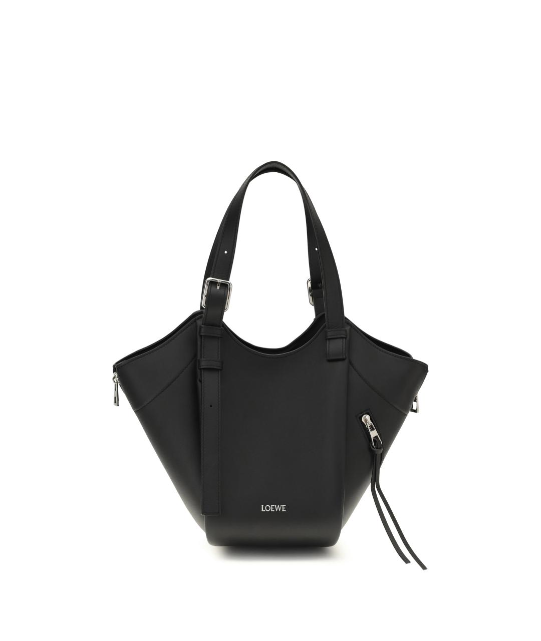 LOEWE Черная кожаная сумка тоут, фото 1