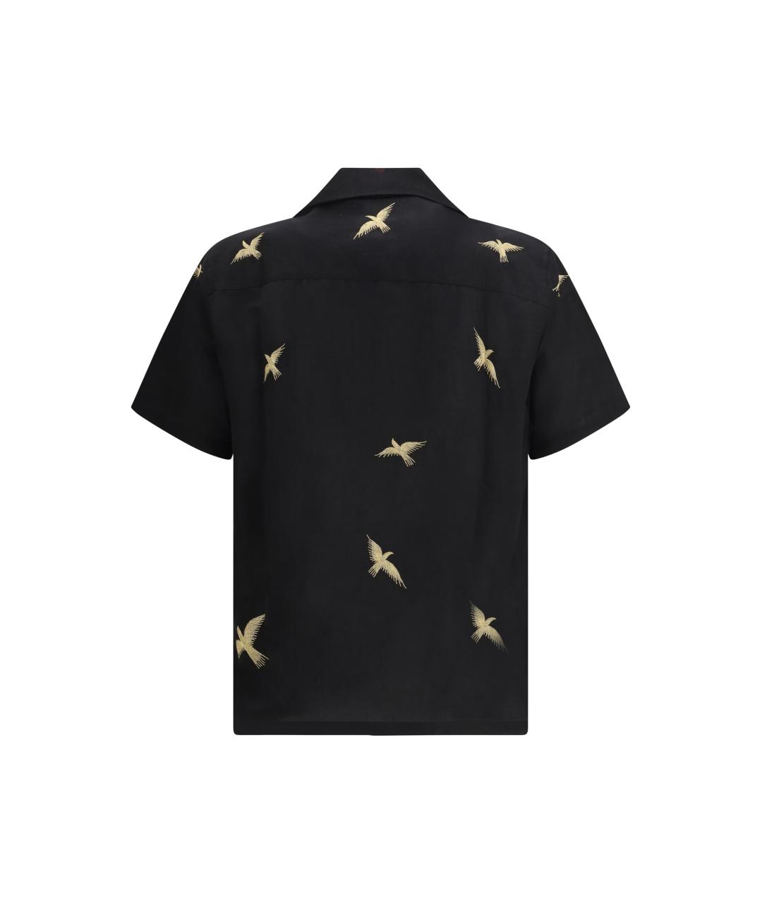 BAZISZT Черная хлопковая кэжуал рубашка, фото 2