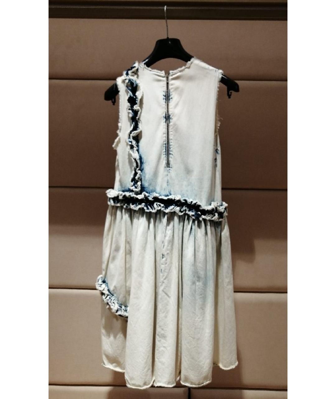 MSGM Голубое хлопковое повседневное платье, фото 2
