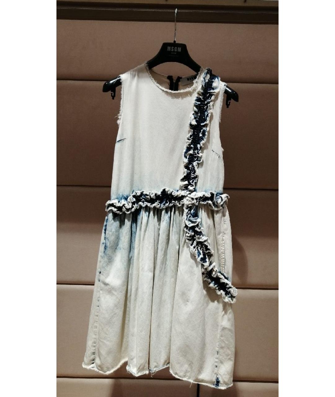 MSGM Голубое хлопковое повседневное платье, фото 3