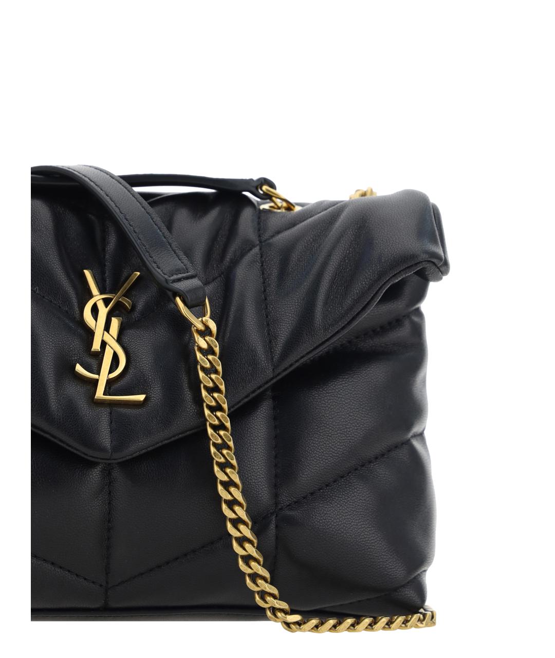 SAINT LAURENT Черная кожаная сумка через плечо, фото 4