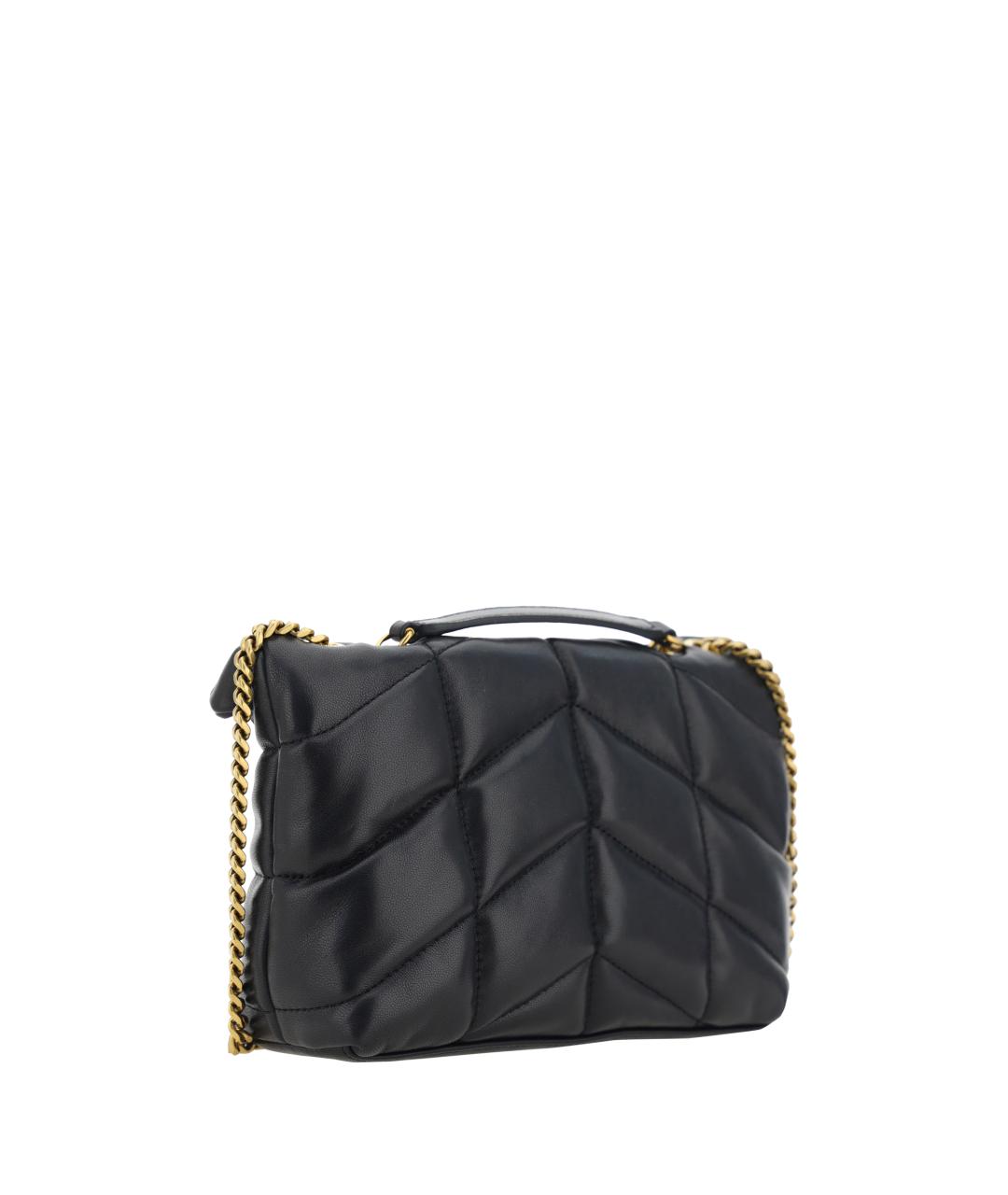 SAINT LAURENT Черная кожаная сумка через плечо, фото 3