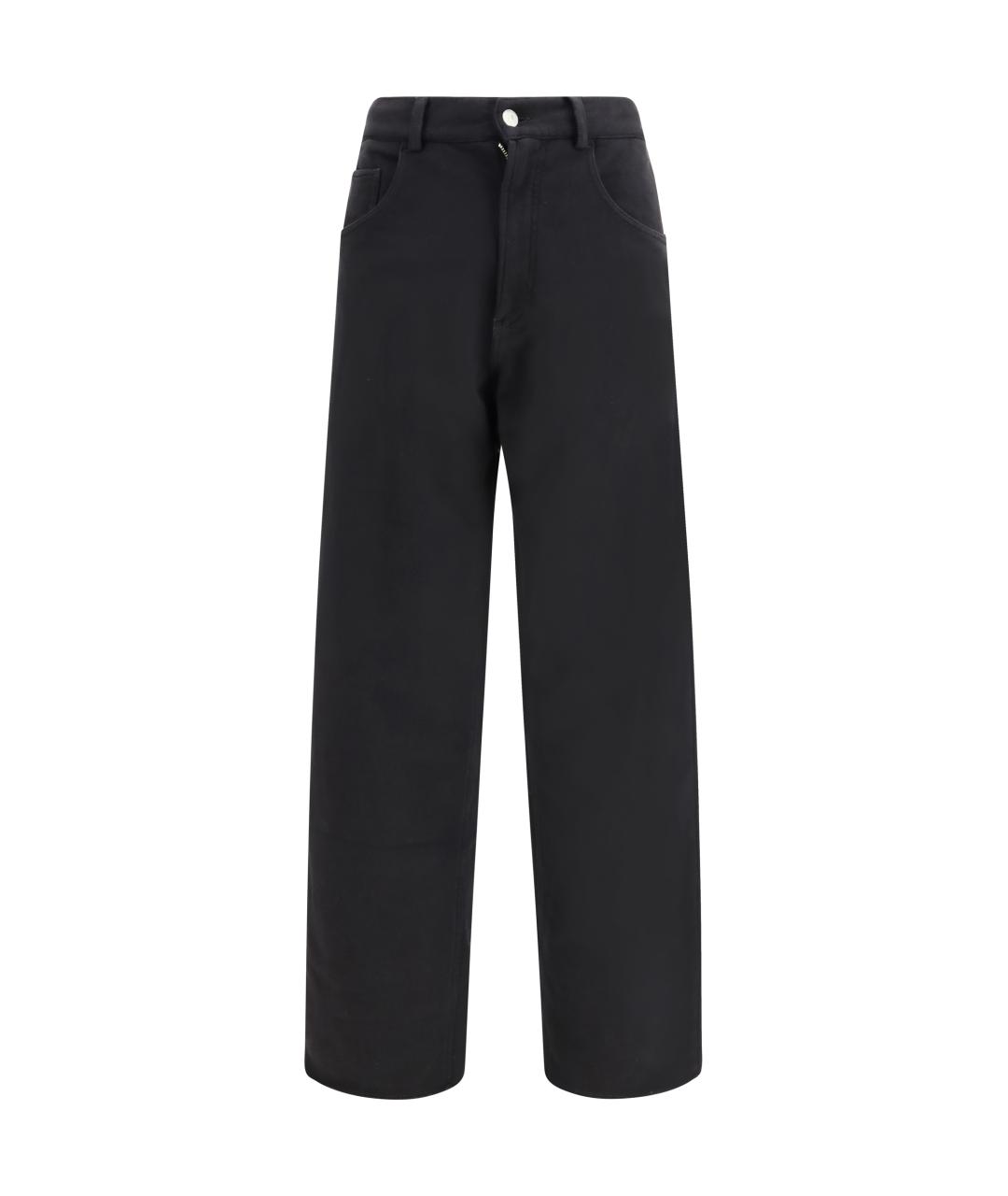 MM6 MAISON MARGIELA Черные хлопковые прямые брюки, фото 1