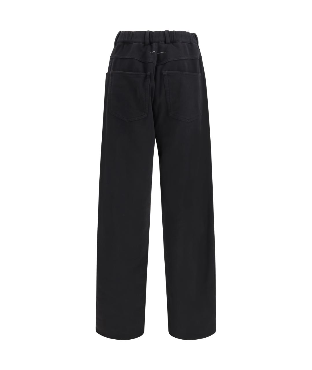 MM6 MAISON MARGIELA Черные хлопковые прямые брюки, фото 2