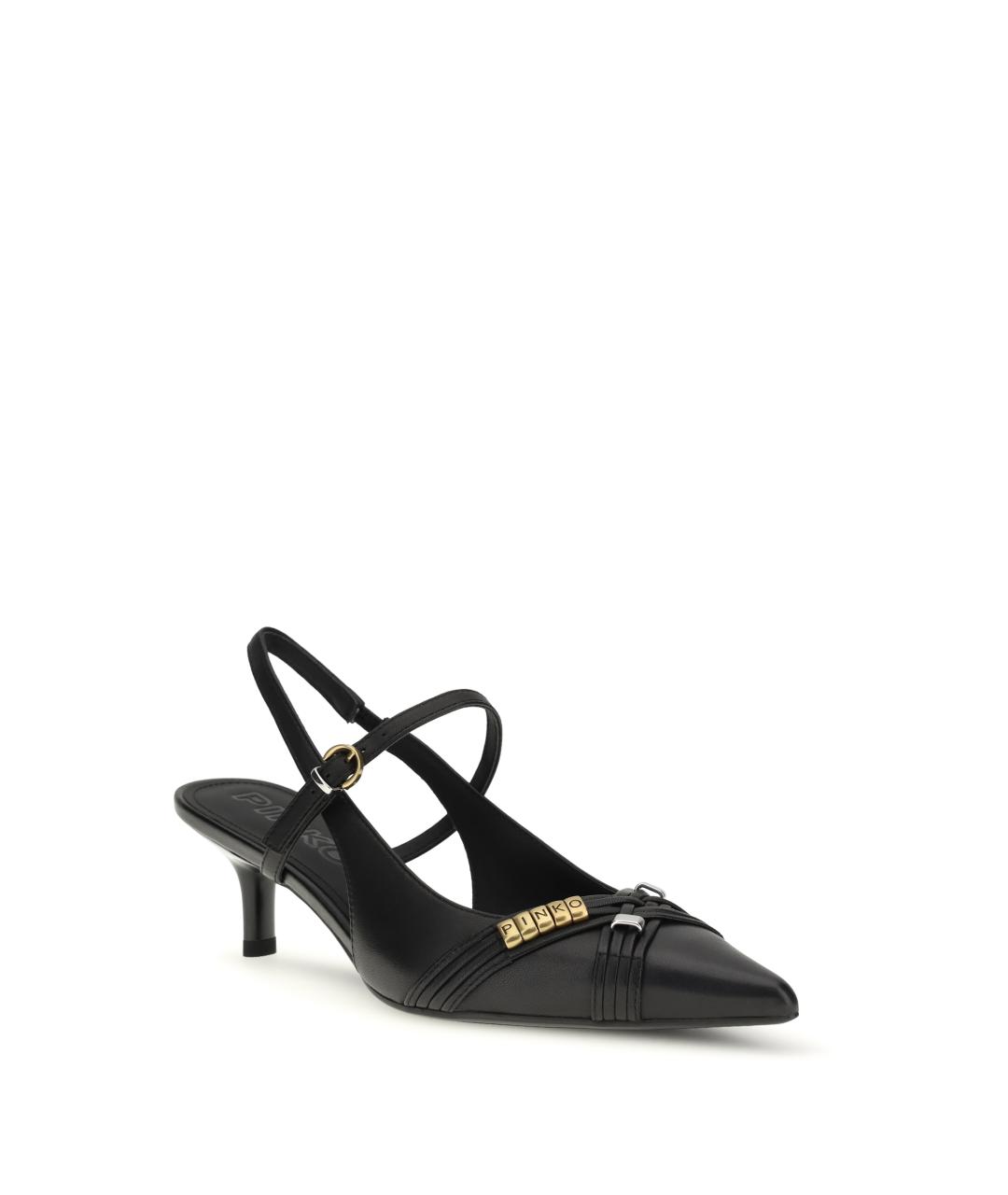 PINKO Черные кожаные туфли, фото 2