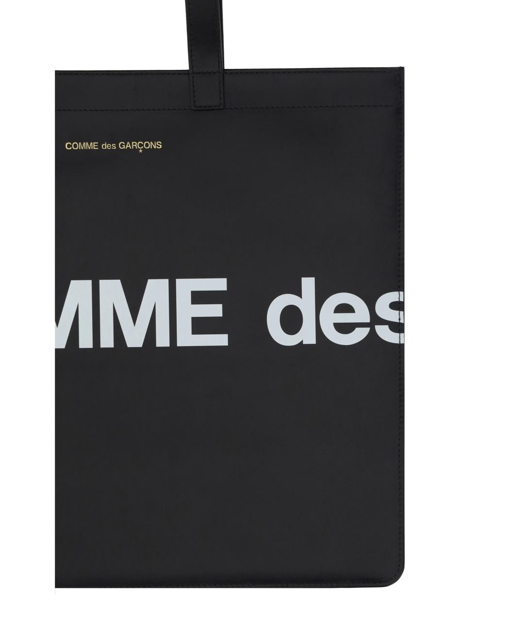 COMME DES GARÇONS Черная кожаная сумка тоут, фото 3