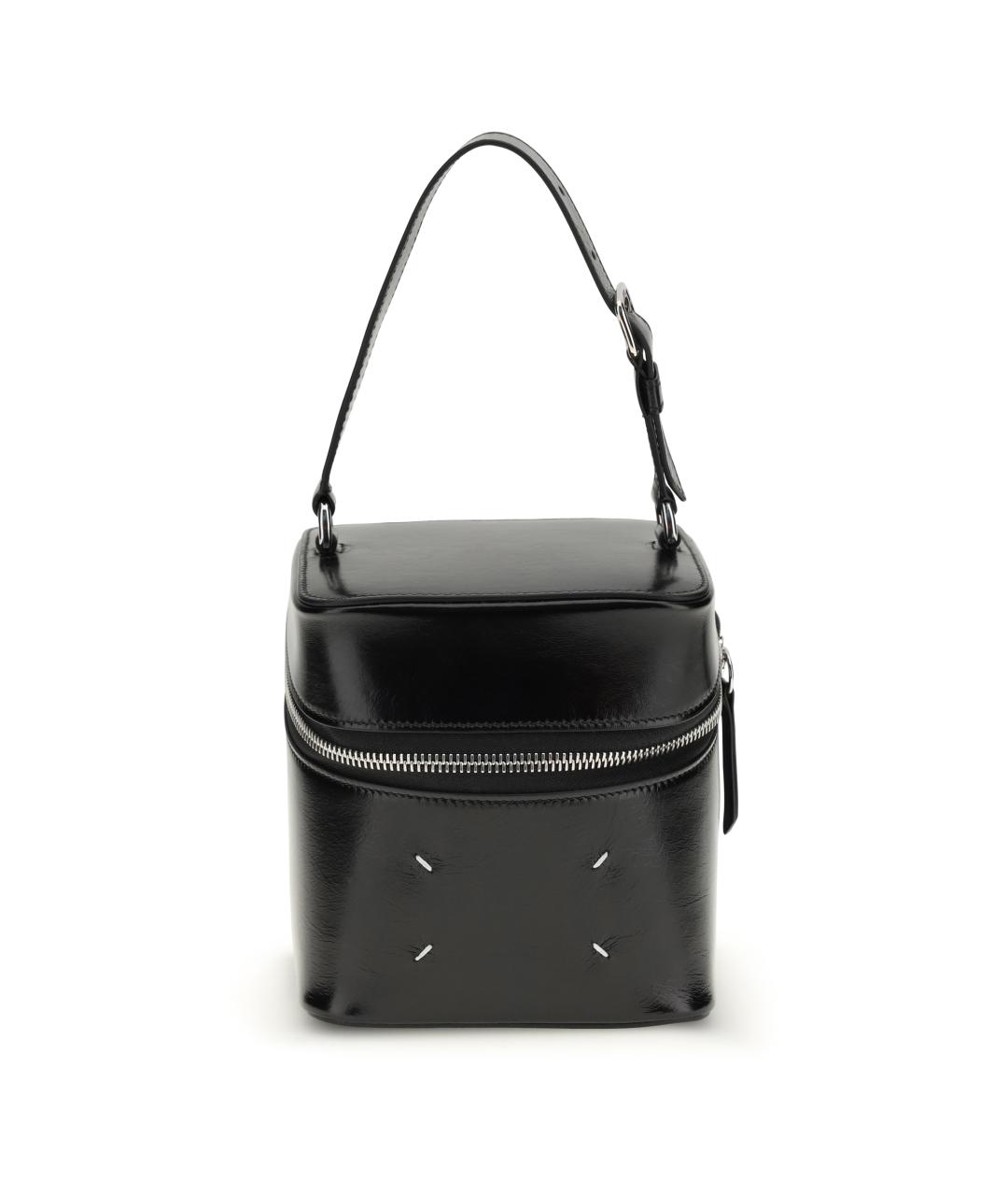 MAISON MARGIELA Черная кожаная сумка с короткими ручками, фото 1
