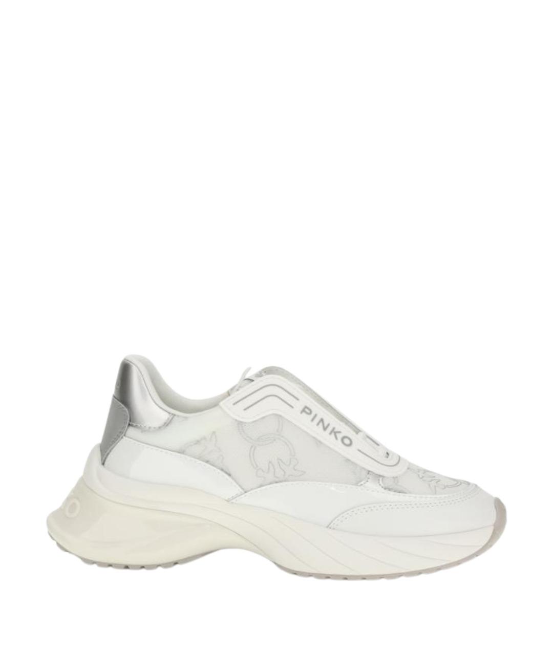 PINKO Белые кожаные кроссовки, фото 1