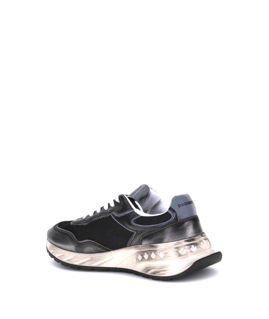 DSQUARED2 Черные текстильные низкие кроссовки / кеды, фото 3