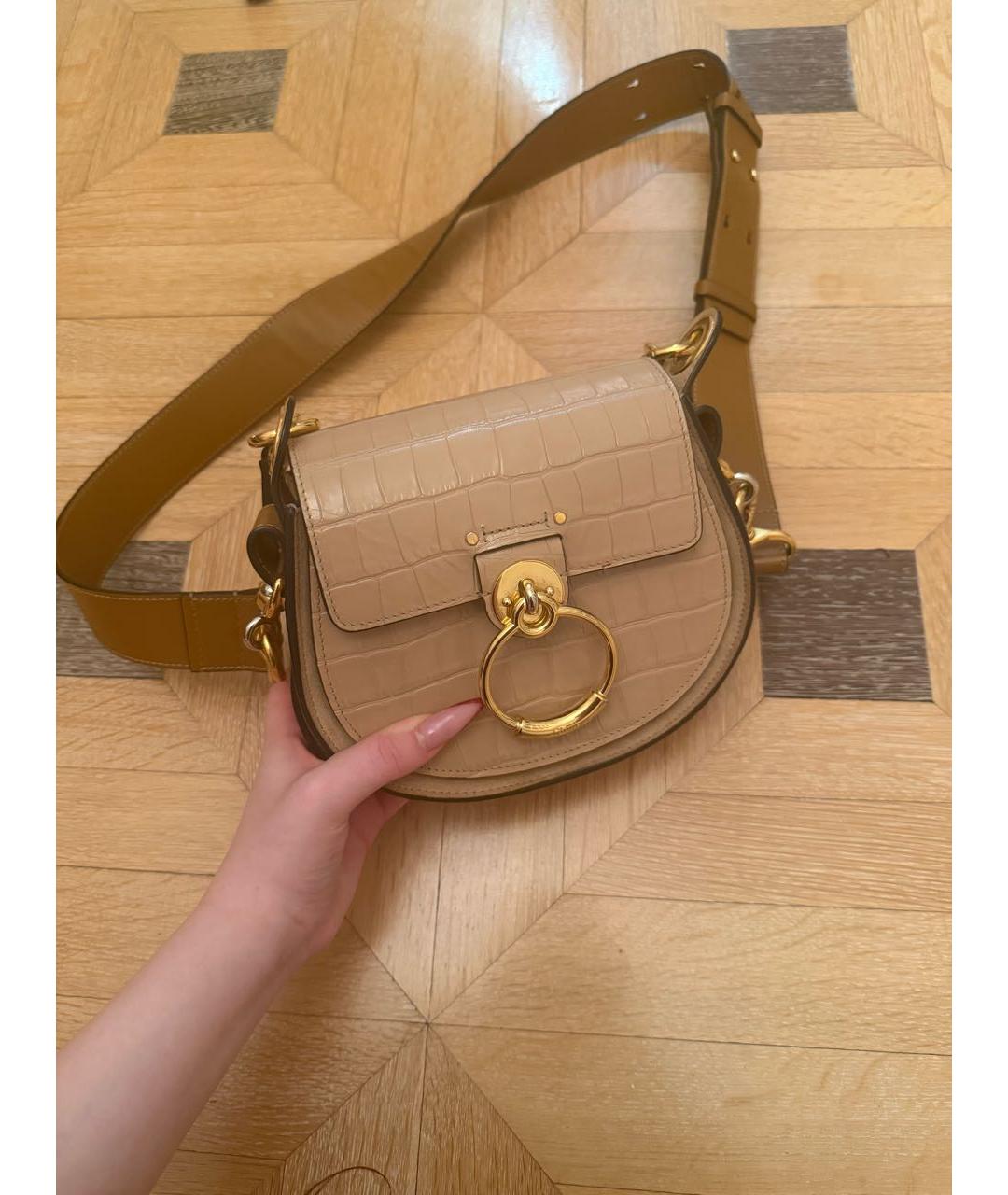 CHLOE Бежевая кожаная сумка через плечо, фото 4