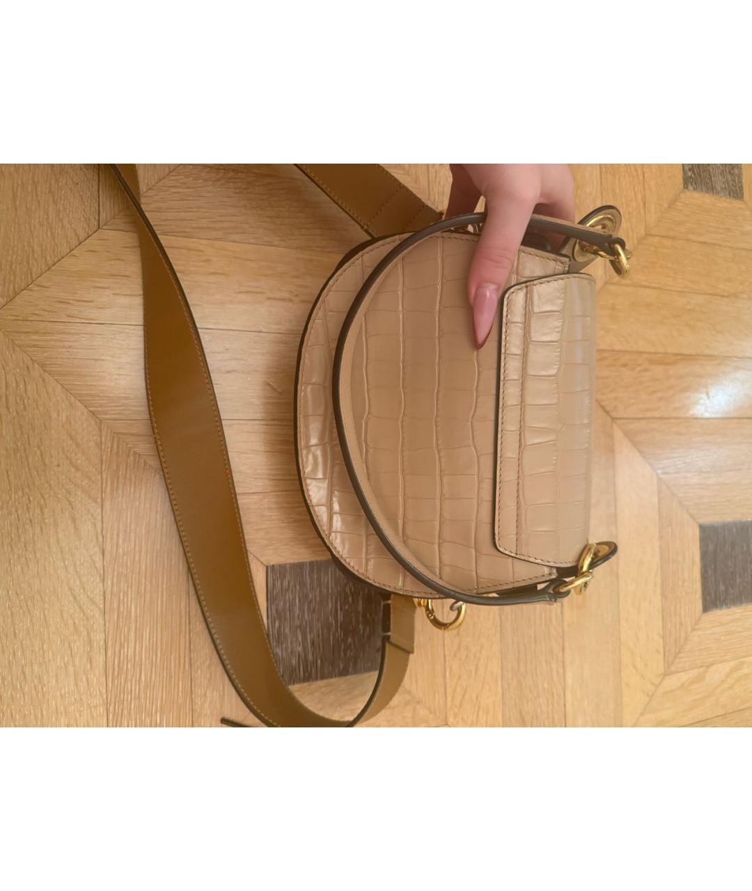CHLOE Бежевая кожаная сумка через плечо, фото 2