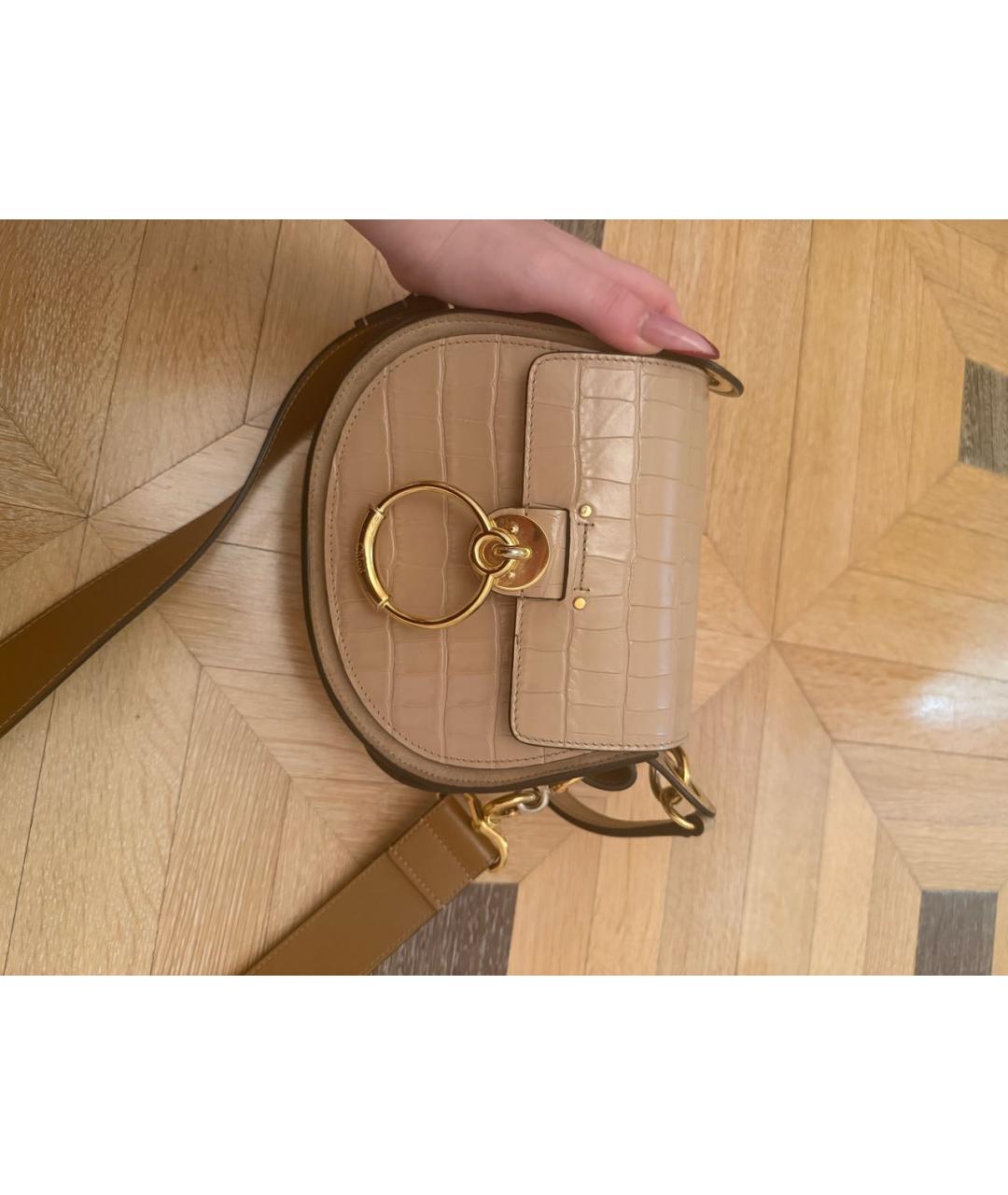 CHLOE Бежевая кожаная сумка через плечо, фото 6