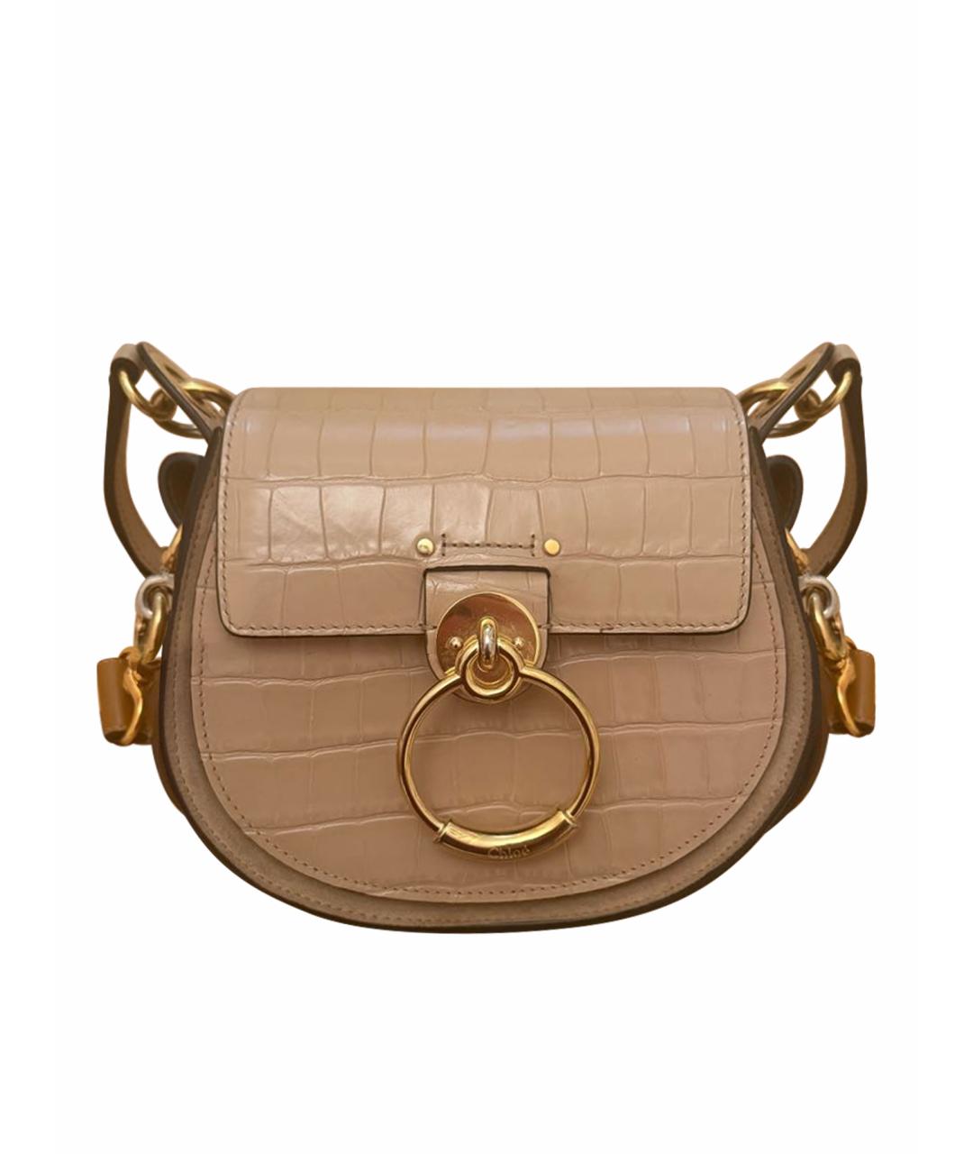 CHLOE Бежевая кожаная сумка через плечо, фото 1