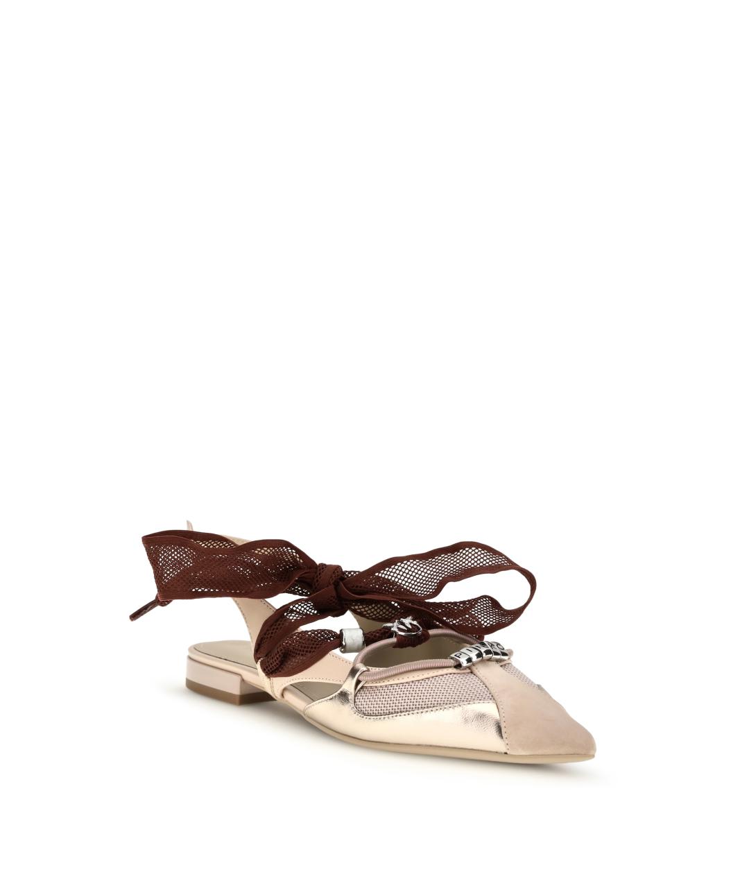 PINKO Бежевые кожаные балетки, фото 2