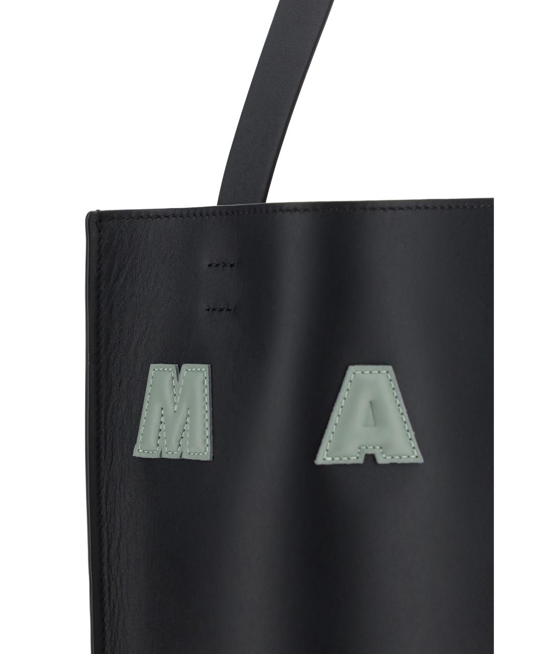 MARNI Черная кожаная сумка тоут, фото 4