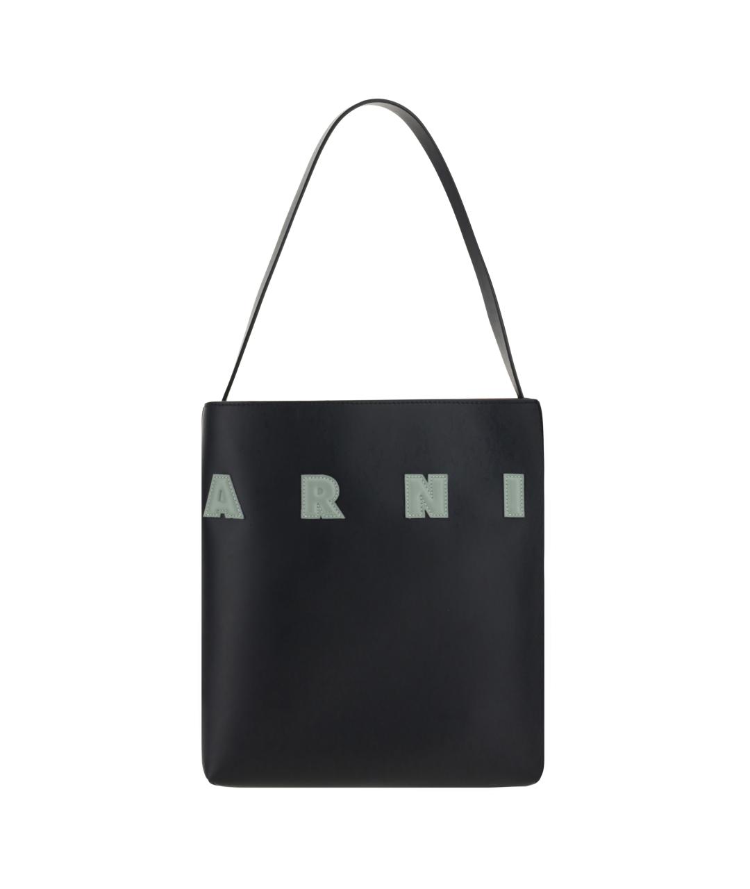 MARNI Черная кожаная сумка тоут, фото 1