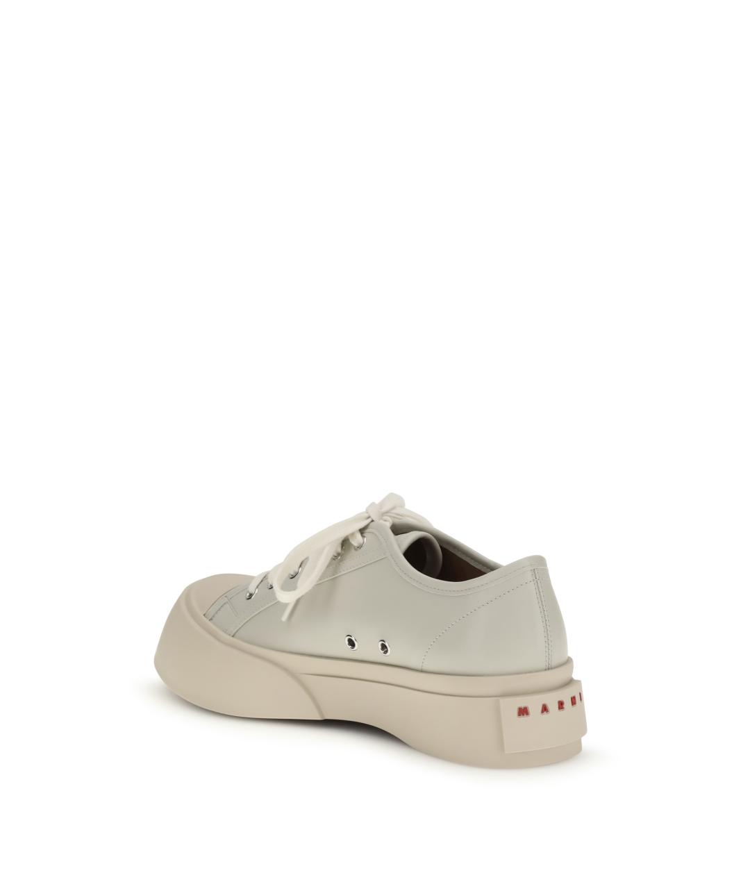 MARNI Бежевые кожаные низкие кроссовки / кеды, фото 3
