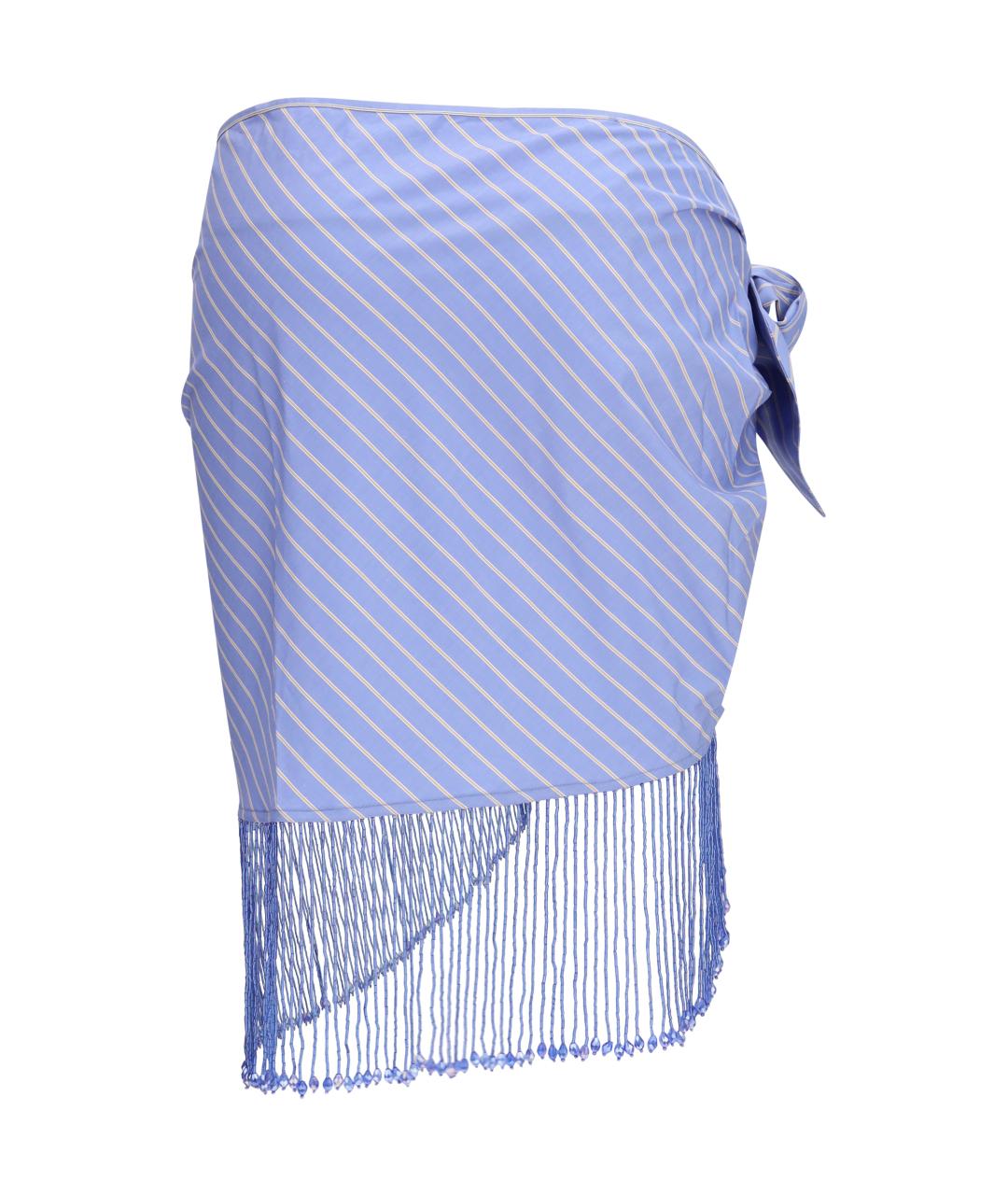 THE ANDAMANE Голубая хлопковая юбка мини, фото 2