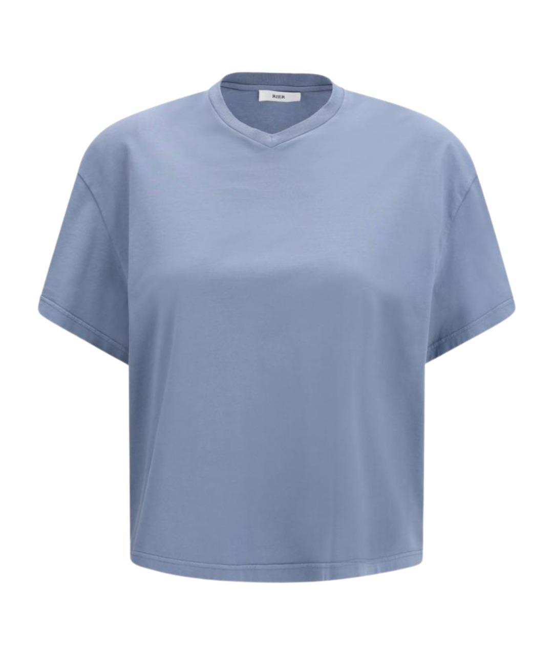RIER Голубая хлопковая футболка, фото 1