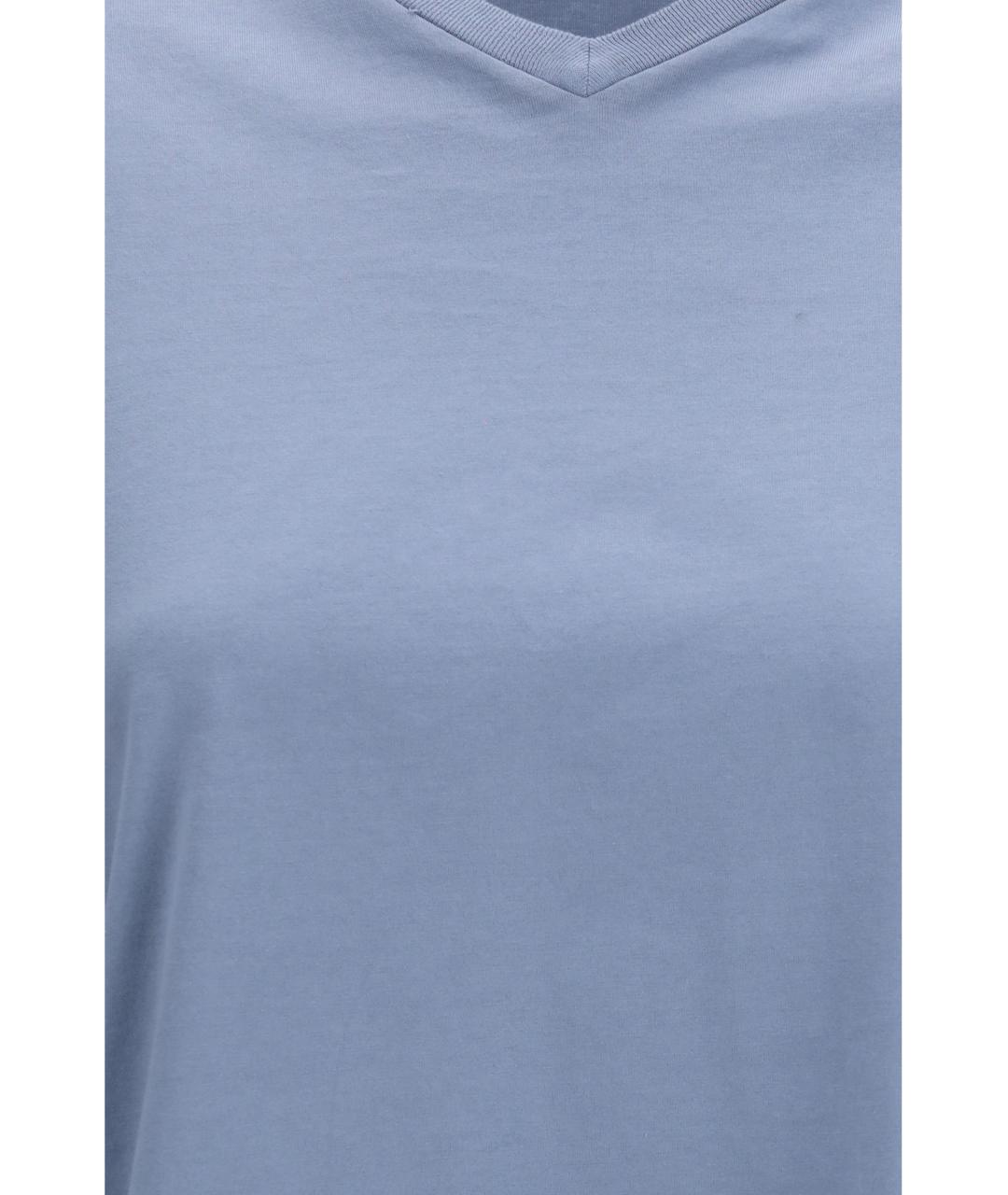 RIER Голубая хлопковая футболка, фото 3