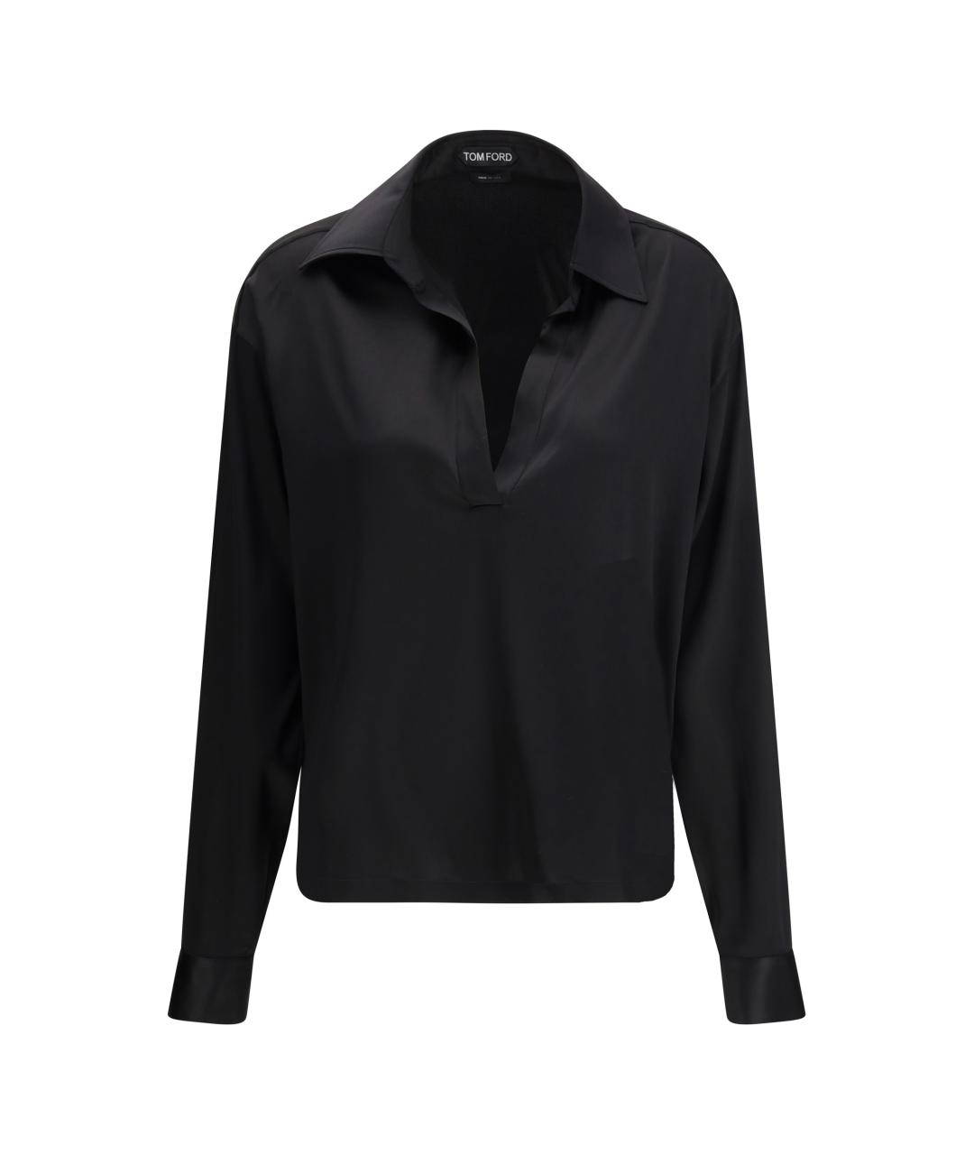 TOM FORD Черная шелковая рубашка, фото 1