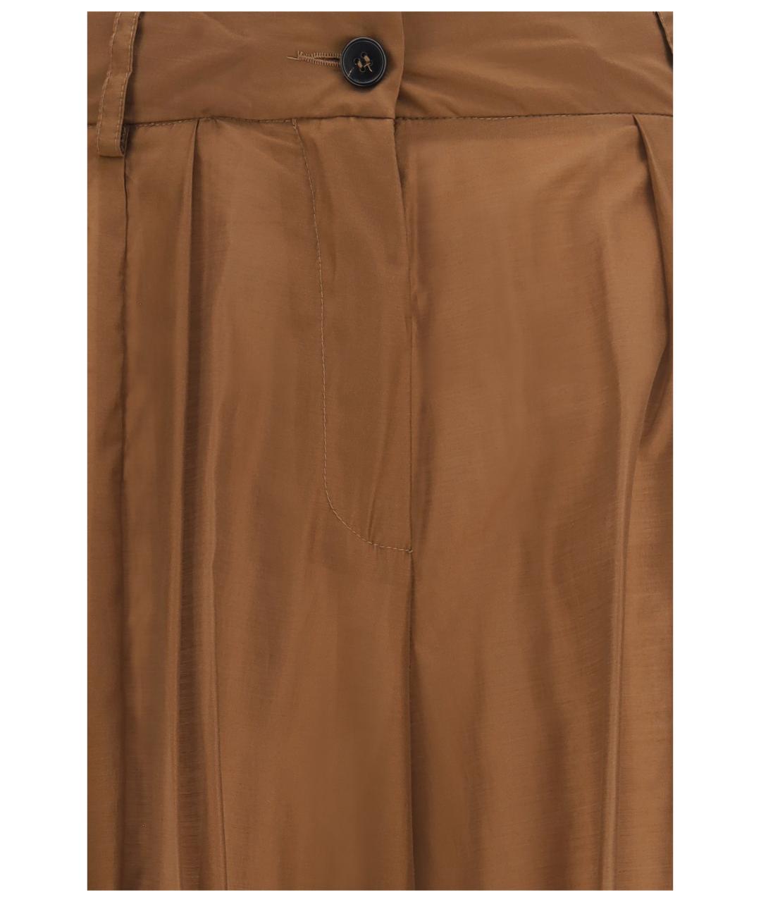 THELATEST Коричневые прямые брюки, фото 3