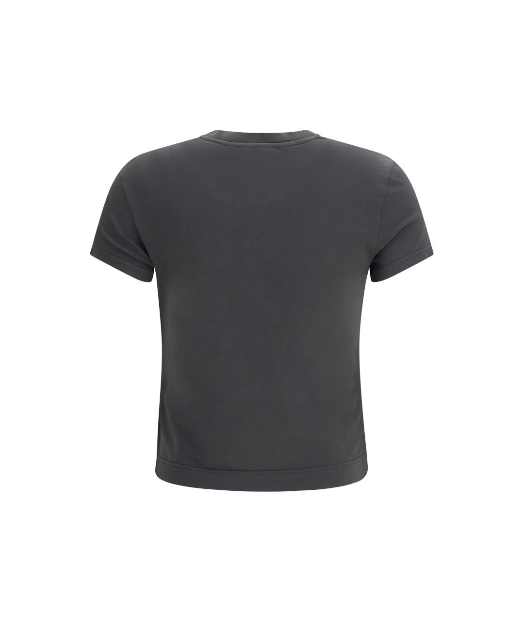 DOLCE&GABBANA Антрацитовая хлопко-эластановая футболка, фото 2