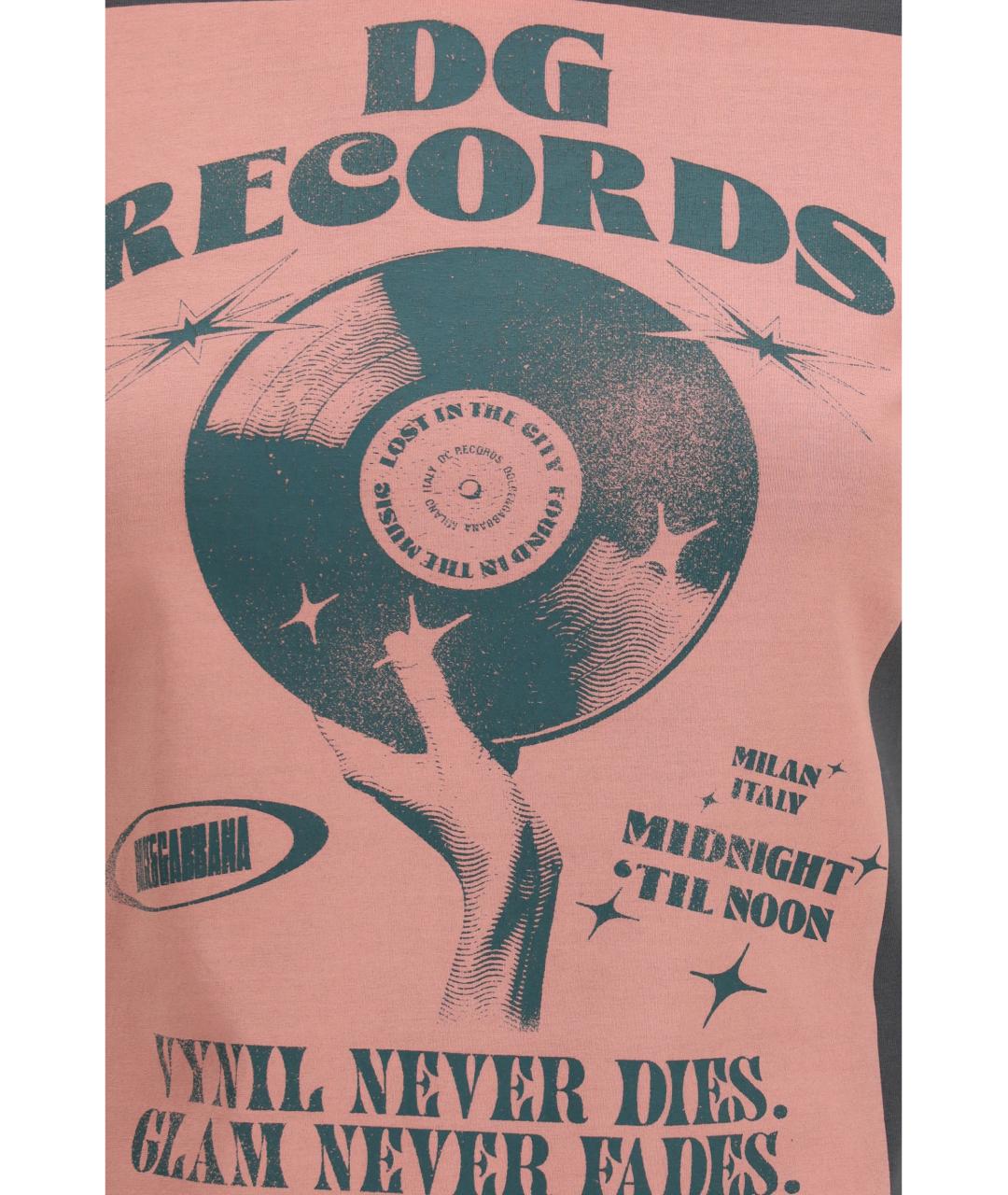 DOLCE&GABBANA Антрацитовая хлопко-эластановая футболка, фото 3