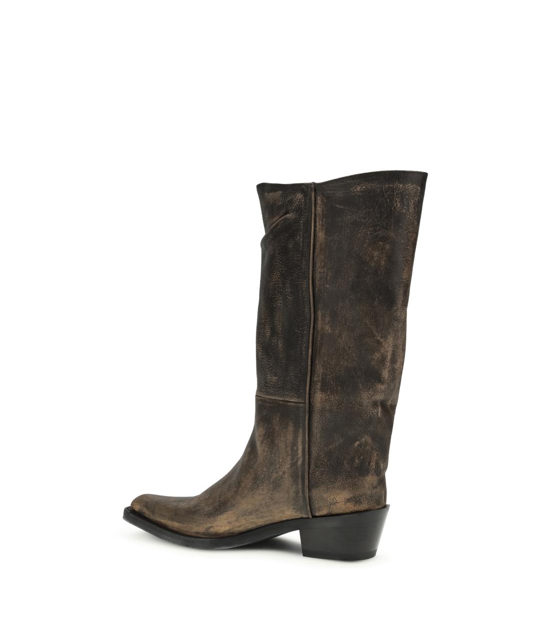 KHAITE Коричневые кожаные сапоги, фото 3
