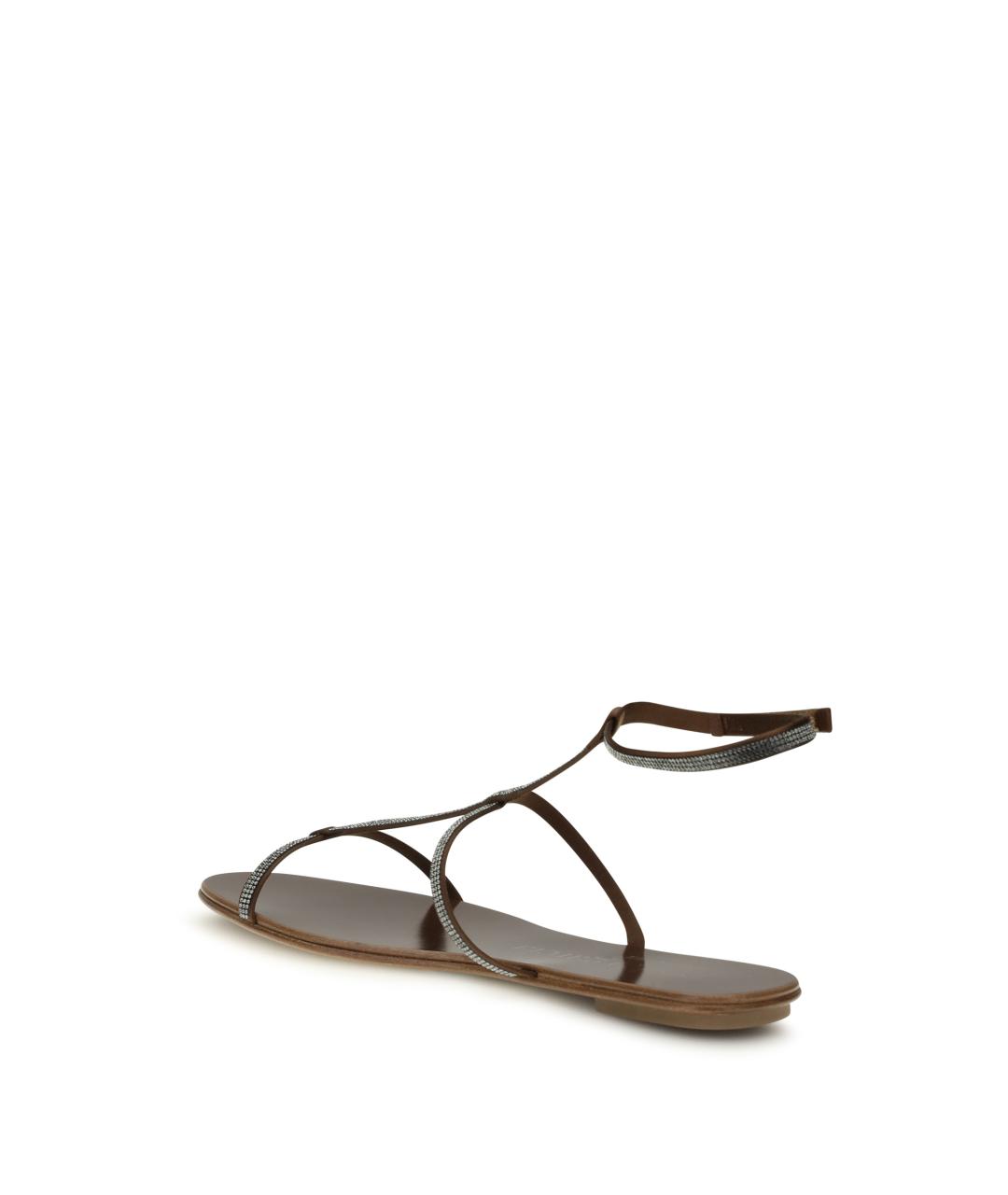 PEDRO GARCÍA Коричневые кожаные сандалии, фото 3