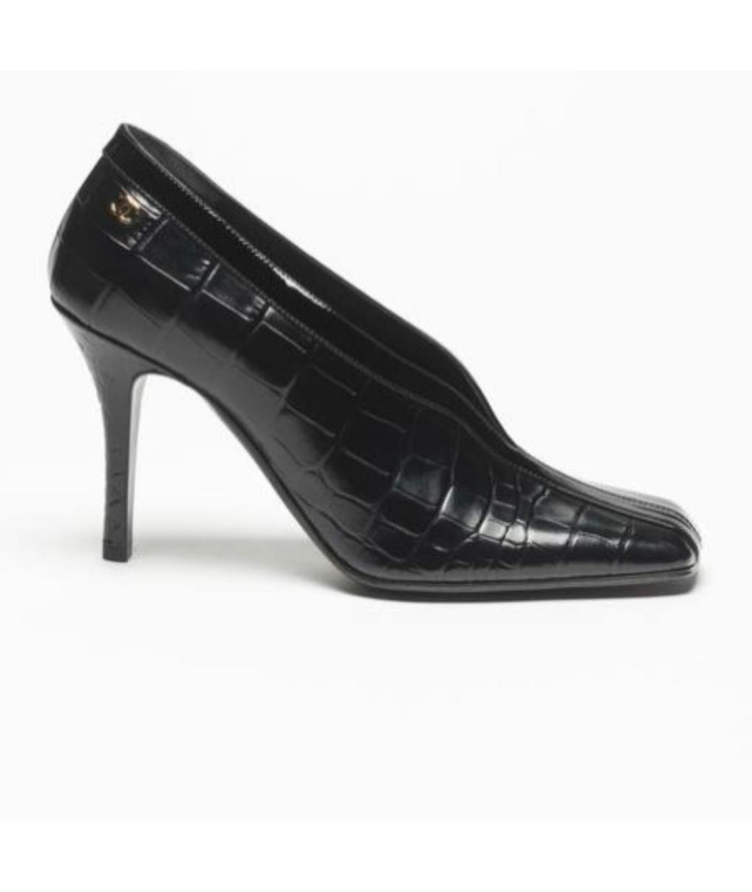 CHANEL Черные кожаные туфли, фото 4