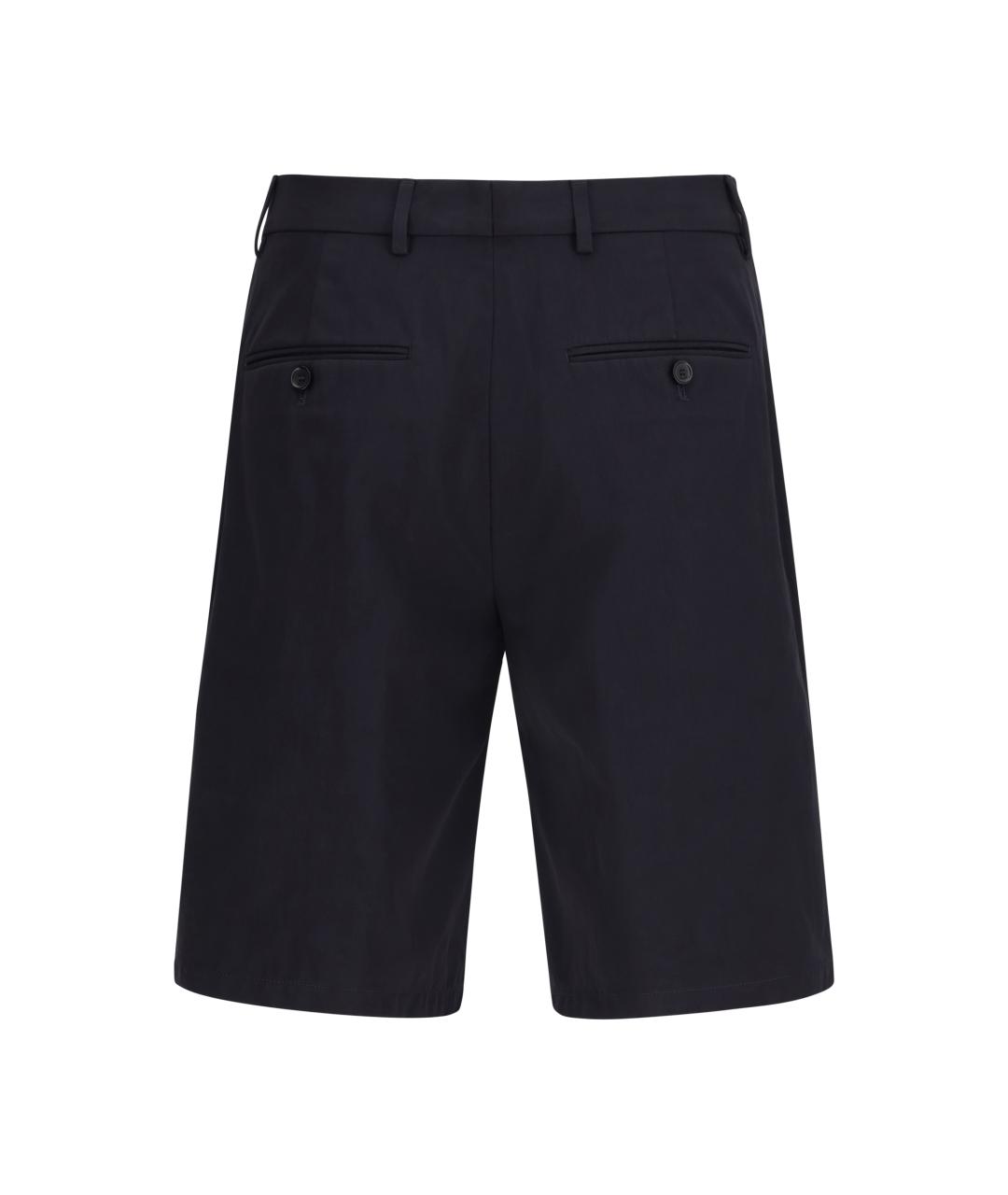 LORO PIANA Темно-синие хлопковые шорты, фото 2