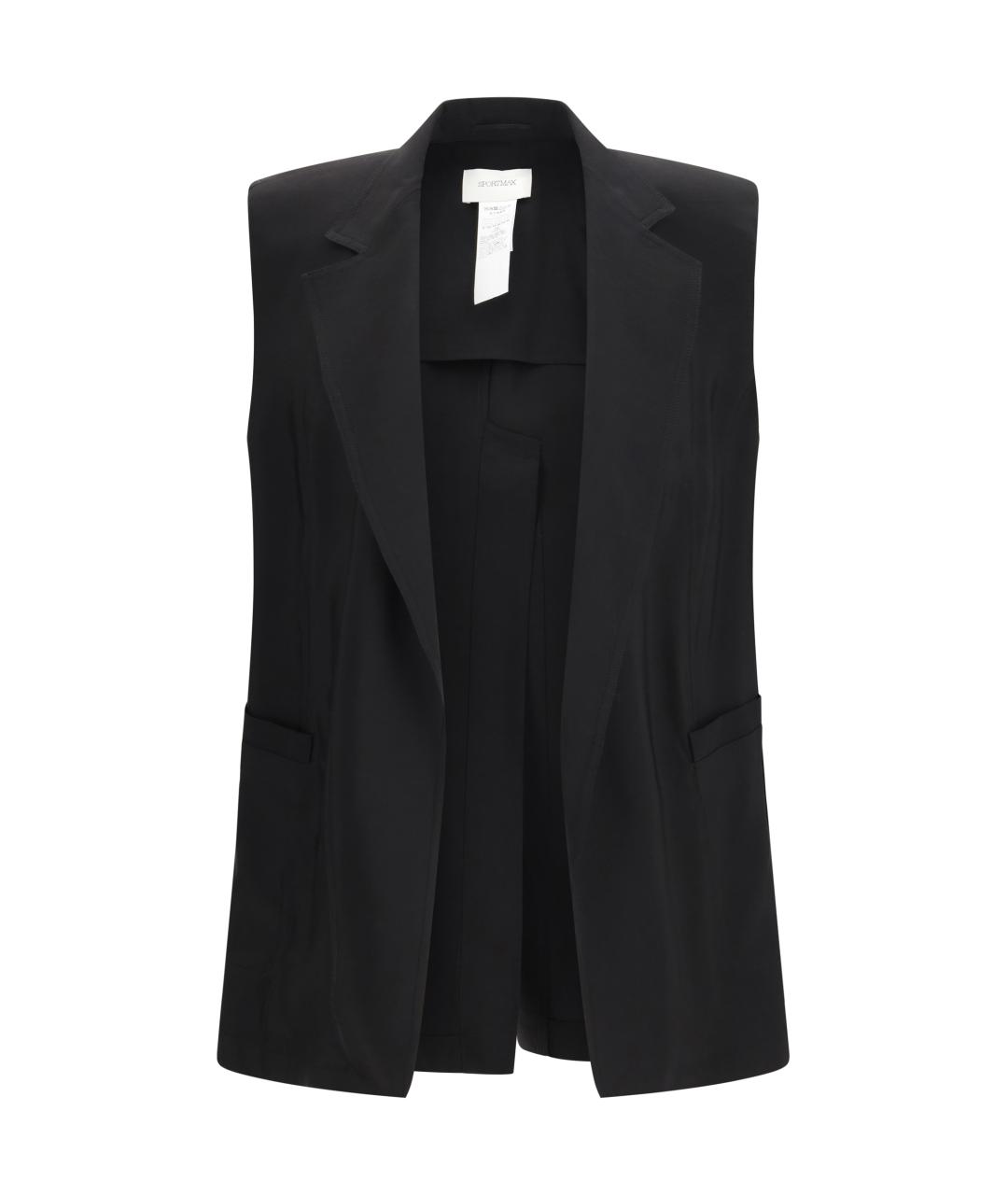 SPORTMAX Черный вискозный жилет, фото 1
