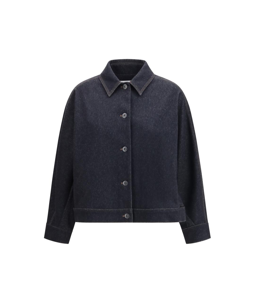 MAX MARA Темно-синяя хлопковая куртка, фото 1