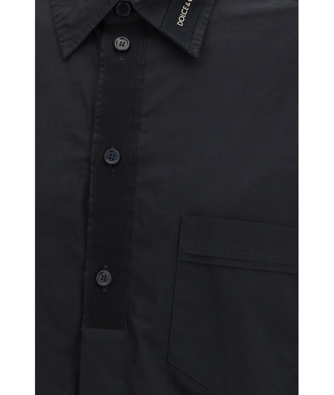 DOLCE&GABBANA Черная хлопковая кэжуал рубашка, фото 3