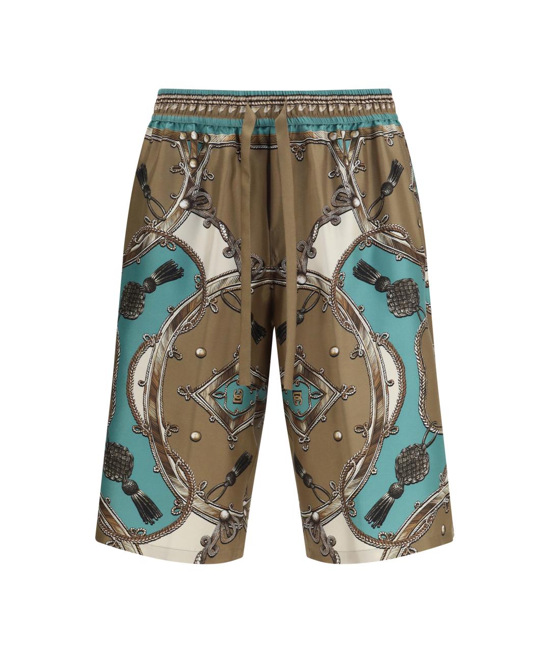 DOLCE&GABBANA Мульти шелковые шорты, фото 1