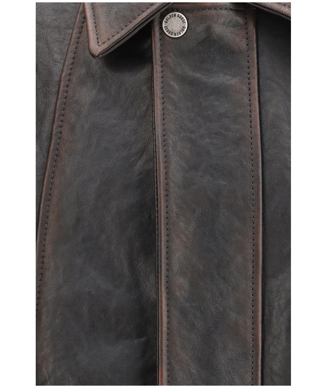 GOLDEN GOOSE DELUXE BRAND Коричневая кожаная куртка, фото 3